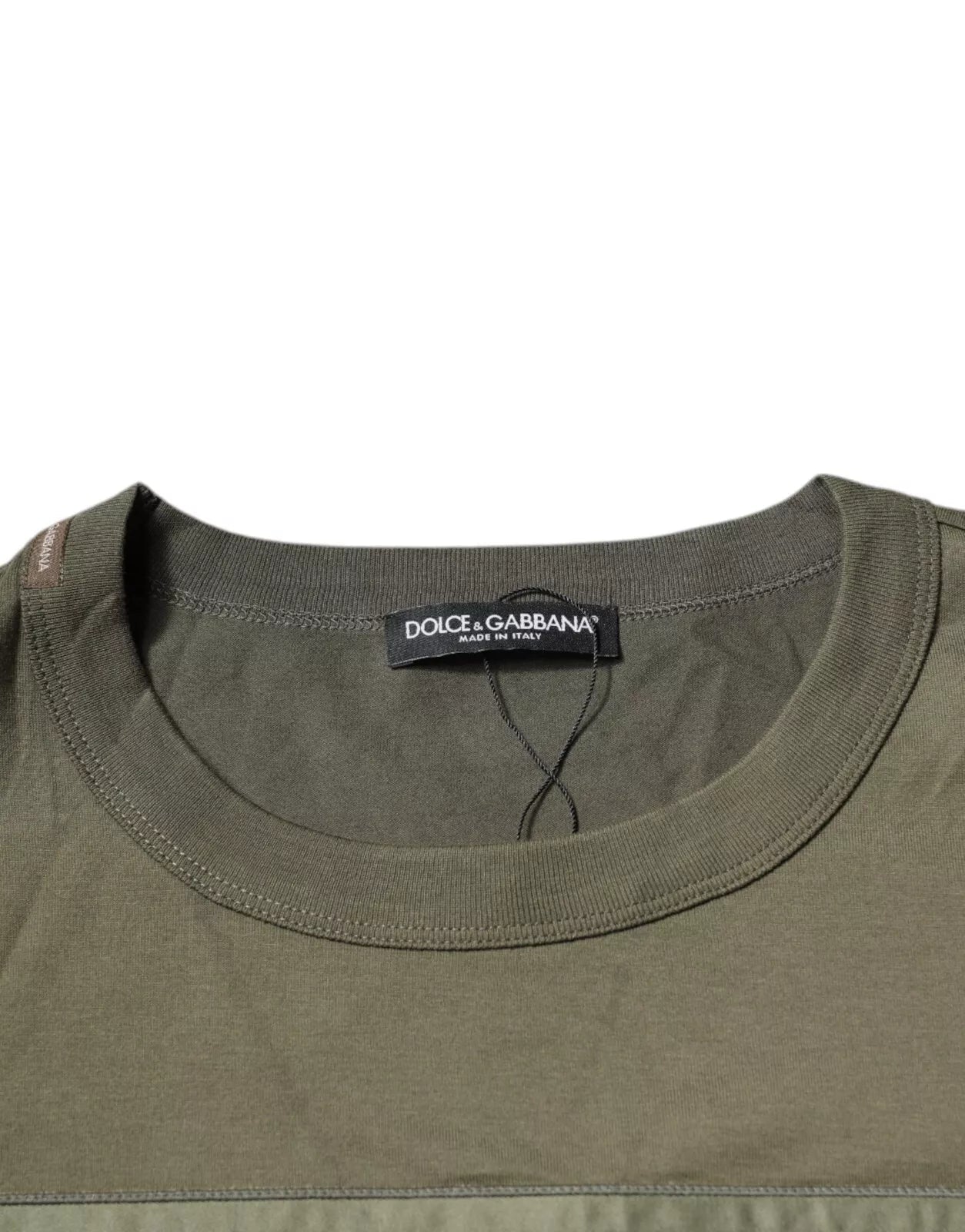 Dolce & Gabbana Army Green DG Love Cotton Crew Neck T-shirt - RIMODA