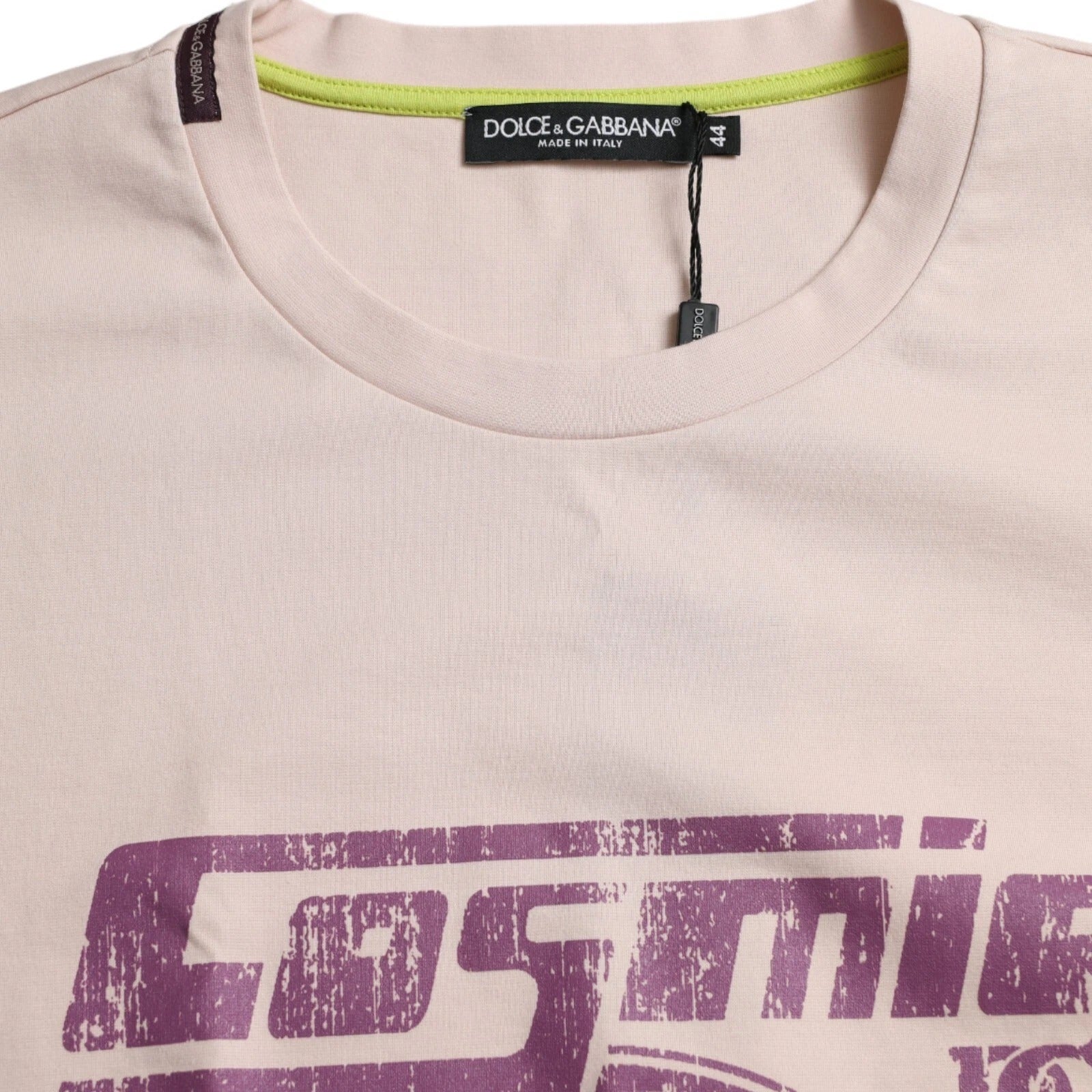 Dolce & Gabbana Beige Cosmic Love Cotton Crew Neck T-shirt - RIMODA