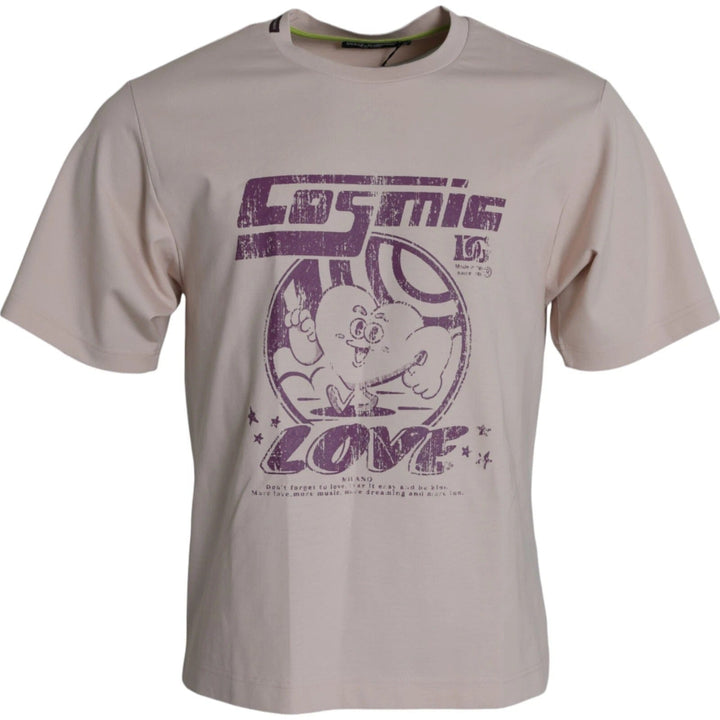 Dolce & Gabbana Beige Cosmic Love Cotton Crew Neck T-shirt - RIMODA