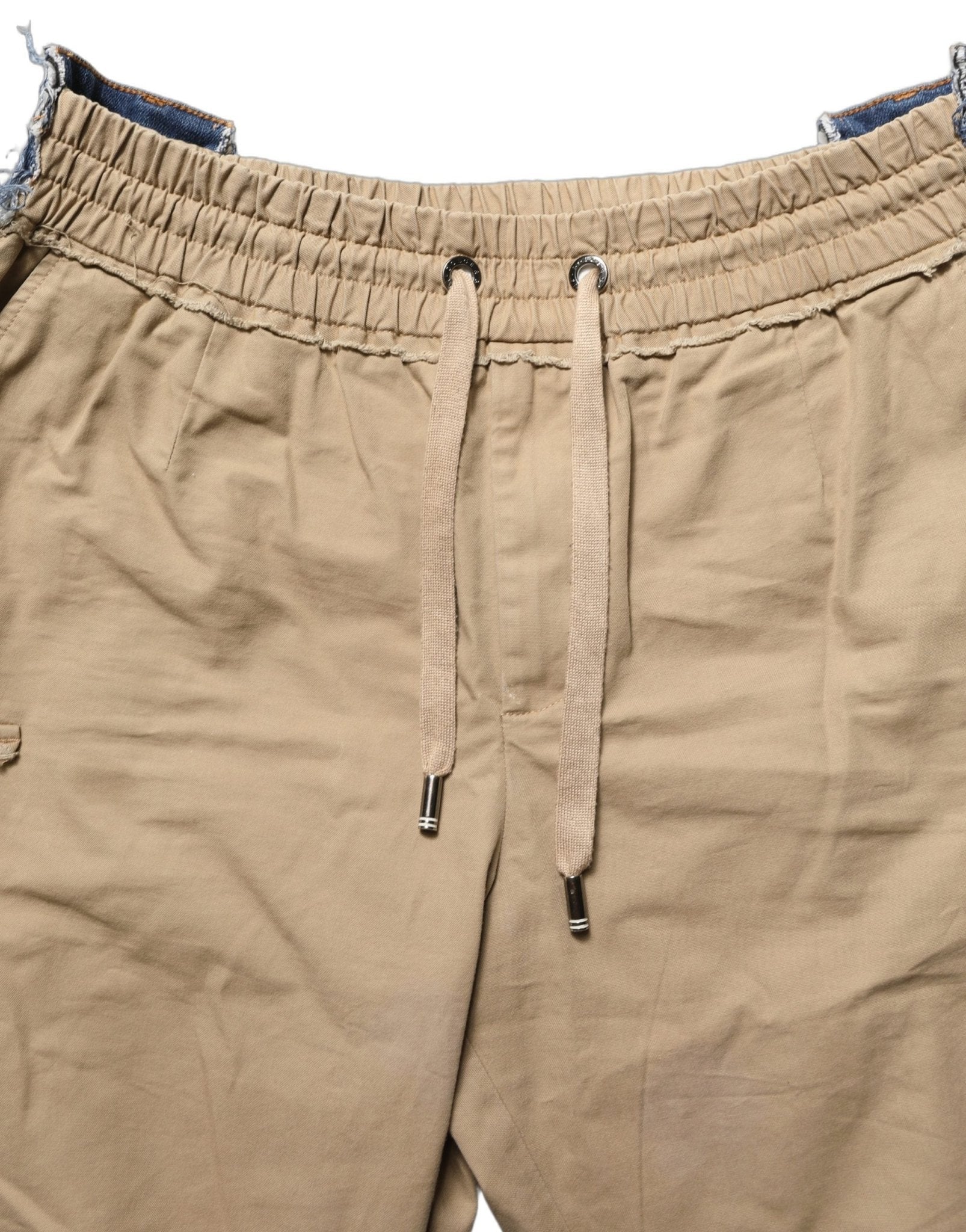 Dolce & Gabbana Beige Cotton Cargo Drawstring Trouser Pants - RIMODA
