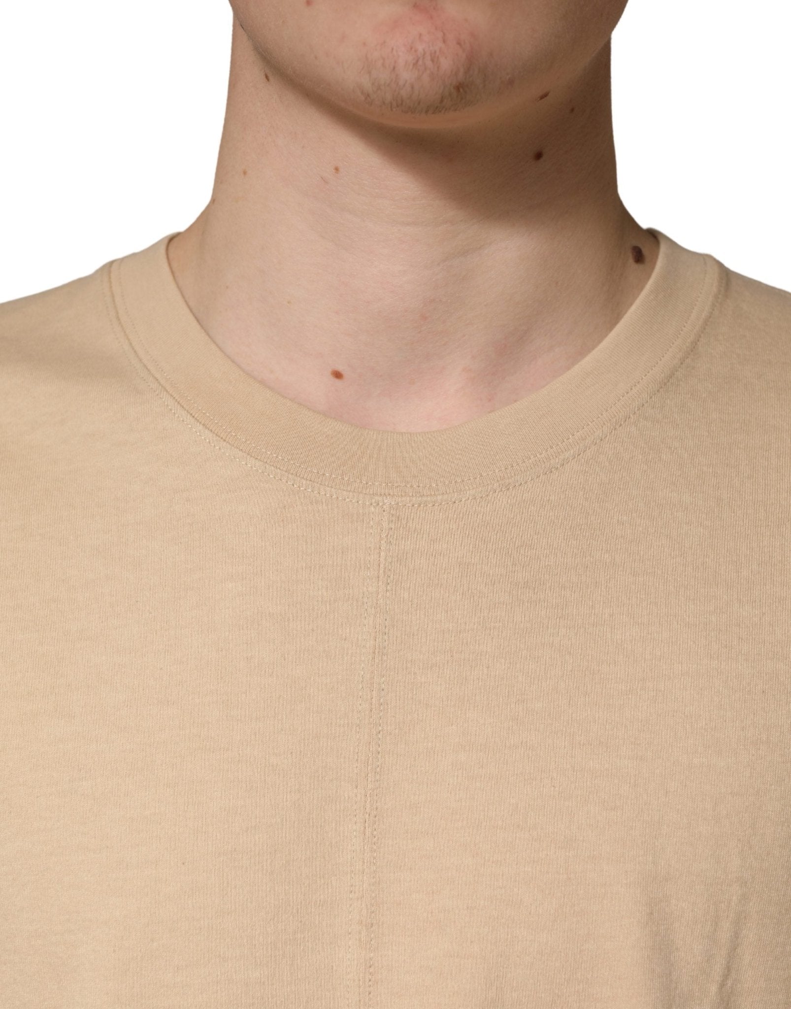 Dolce & Gabbana Beige Cotton Roundneck Oversized Fit T-shirt - RIMODA