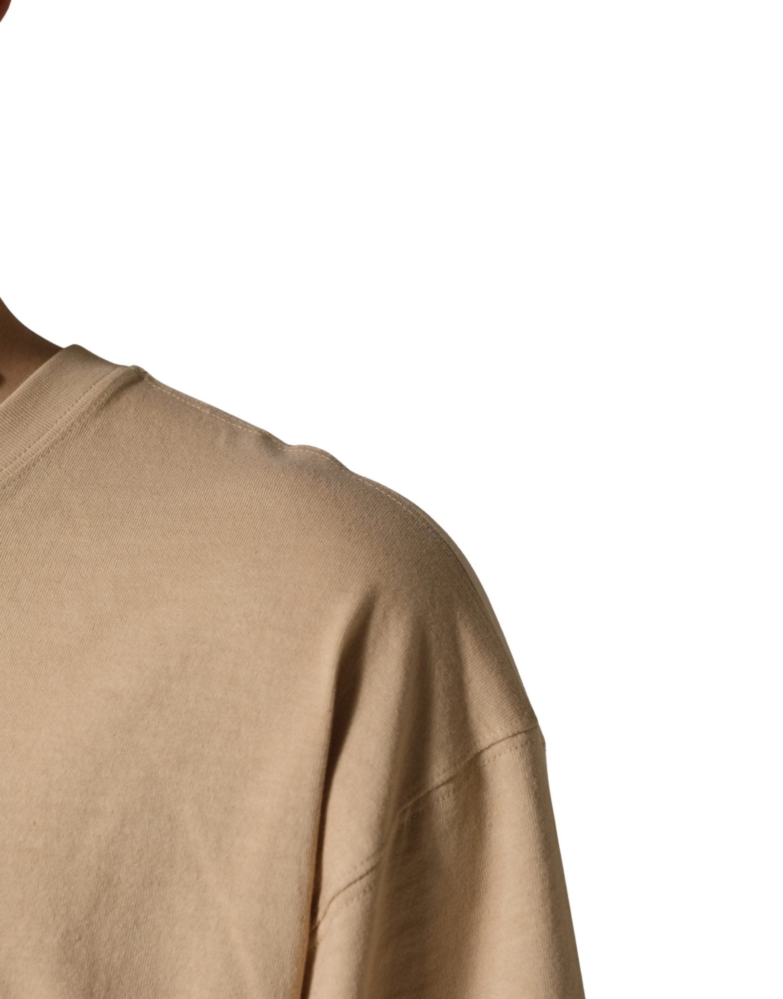 Dolce & Gabbana Beige Cotton Roundneck Oversized Fit T-shirt - RIMODA