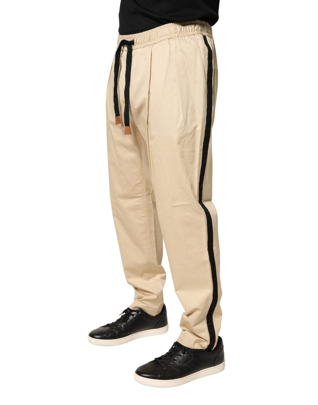 Dolce & Gabbana Beige Cotton Skinny Men Jogger Trouser Pants - RIMODA