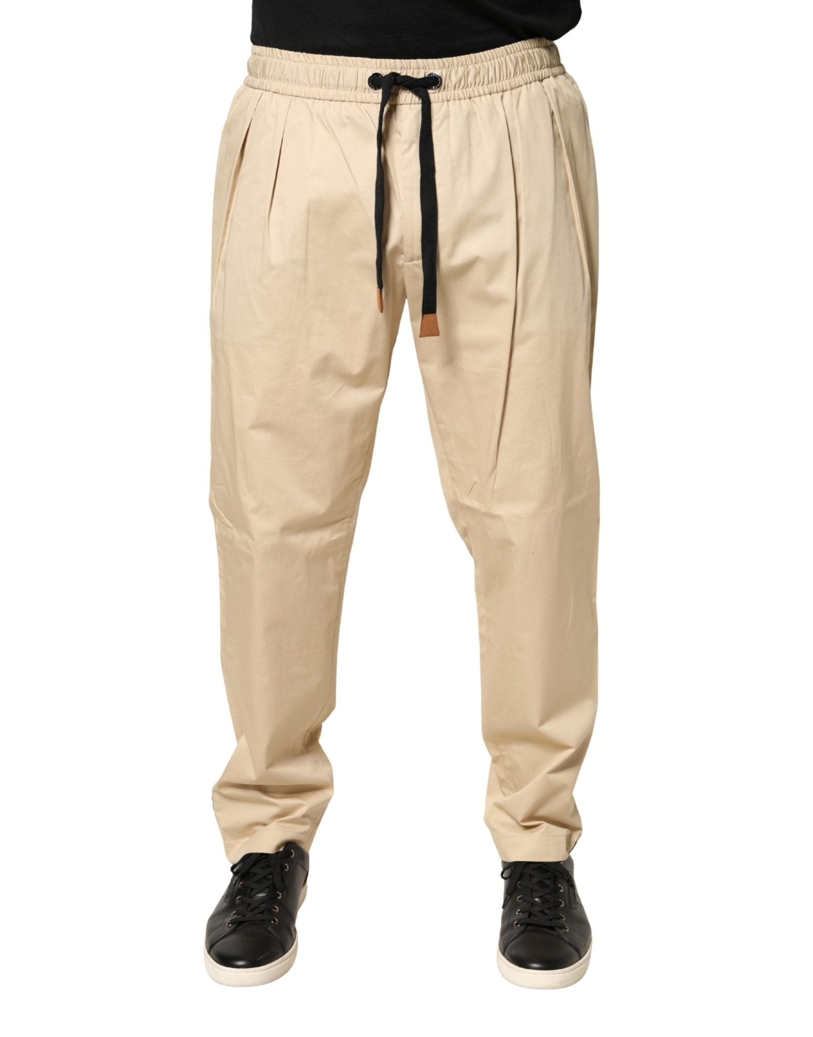 Dolce & Gabbana Beige Cotton Skinny Men Jogger Trouser Pants - RIMODA