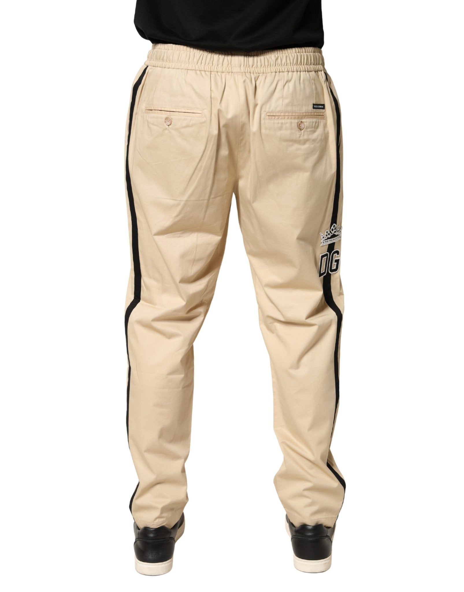 Dolce & Gabbana Beige Cotton Skinny Men Jogger Trouser Pants - RIMODA