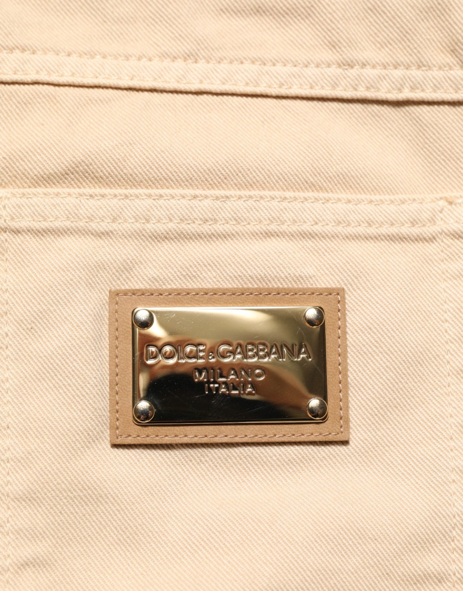Dolce & Gabbana Beige Cotton Skinny Regular Men Denim Jeans - RIMODA