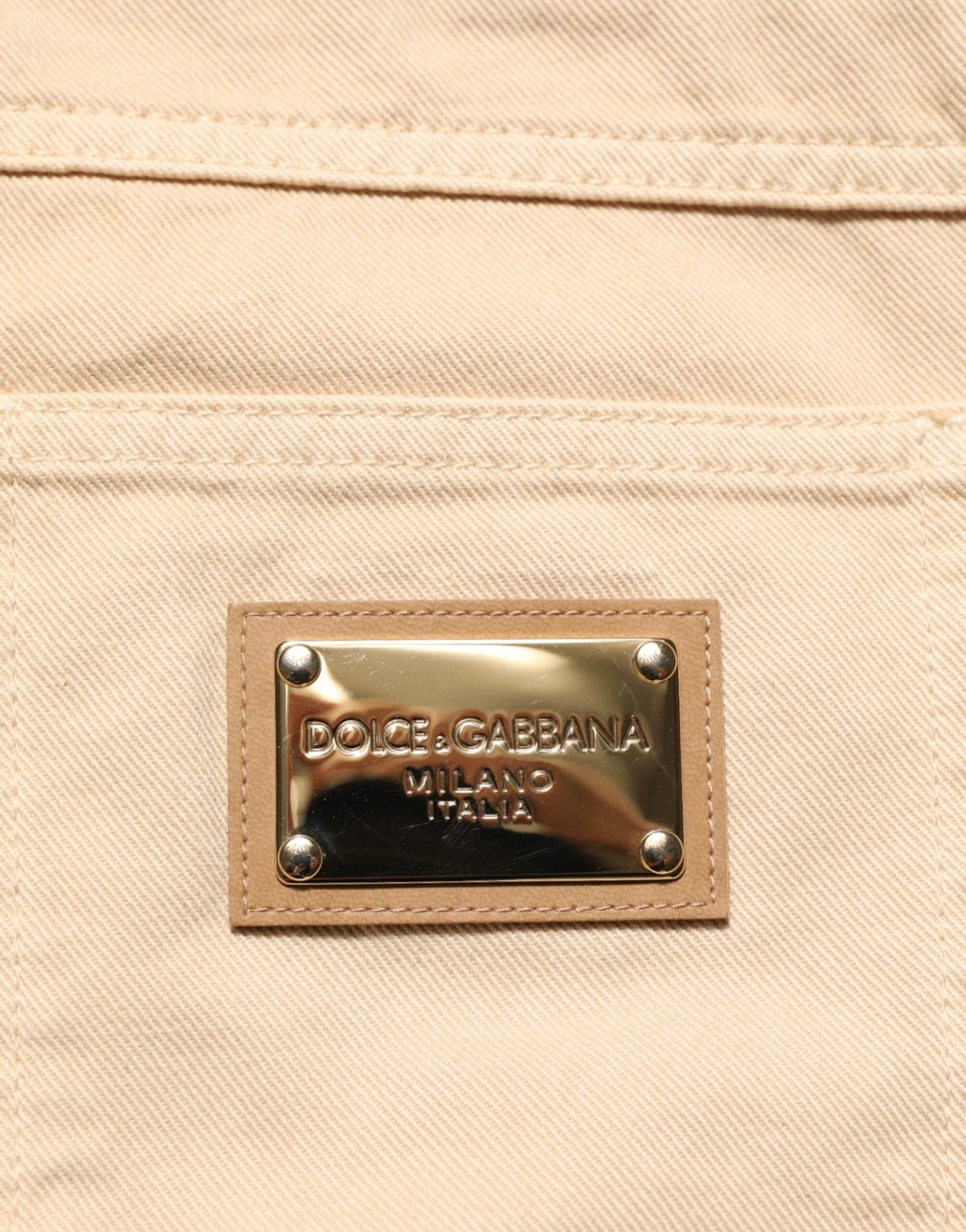 Dolce & Gabbana Beige Cotton Skinny Regular Men Denim Jeans - RIMODA