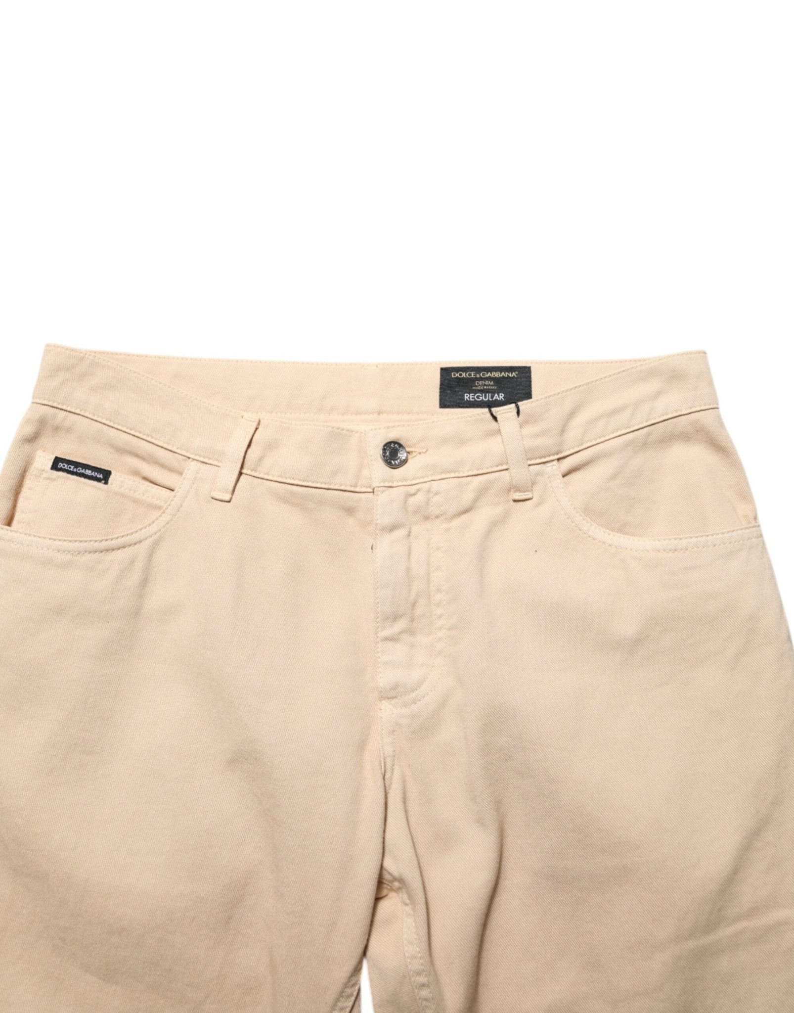 Dolce & Gabbana Beige Cotton Skinny Regular Men Denim Jeans - RIMODA