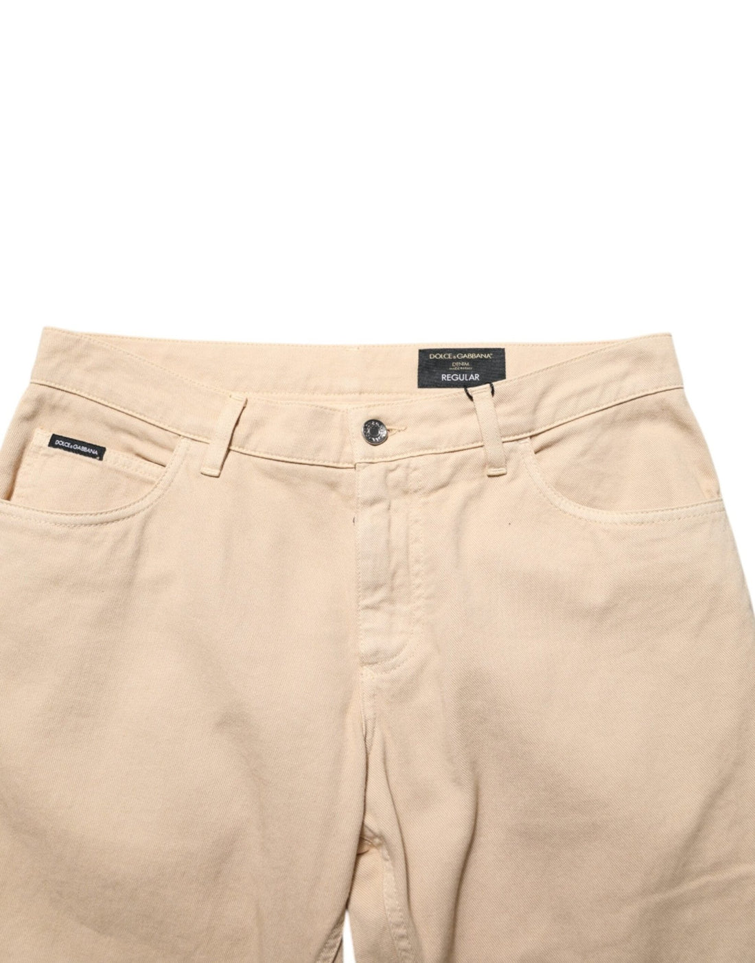 Dolce & Gabbana Beige Cotton Skinny Regular Men Denim Jeans - RIMODA