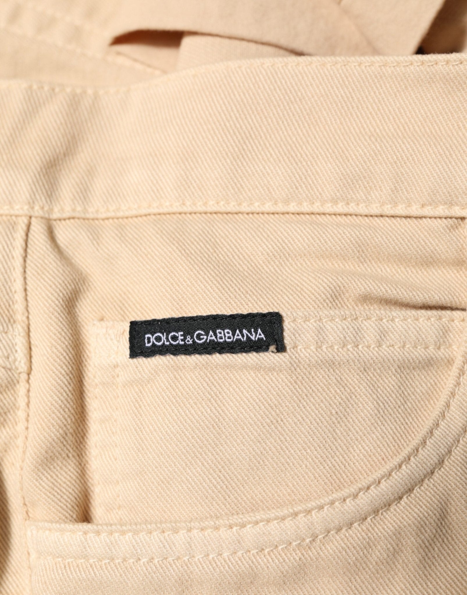 Dolce & Gabbana Beige Cotton Skinny Regular Men Denim Jeans - RIMODA