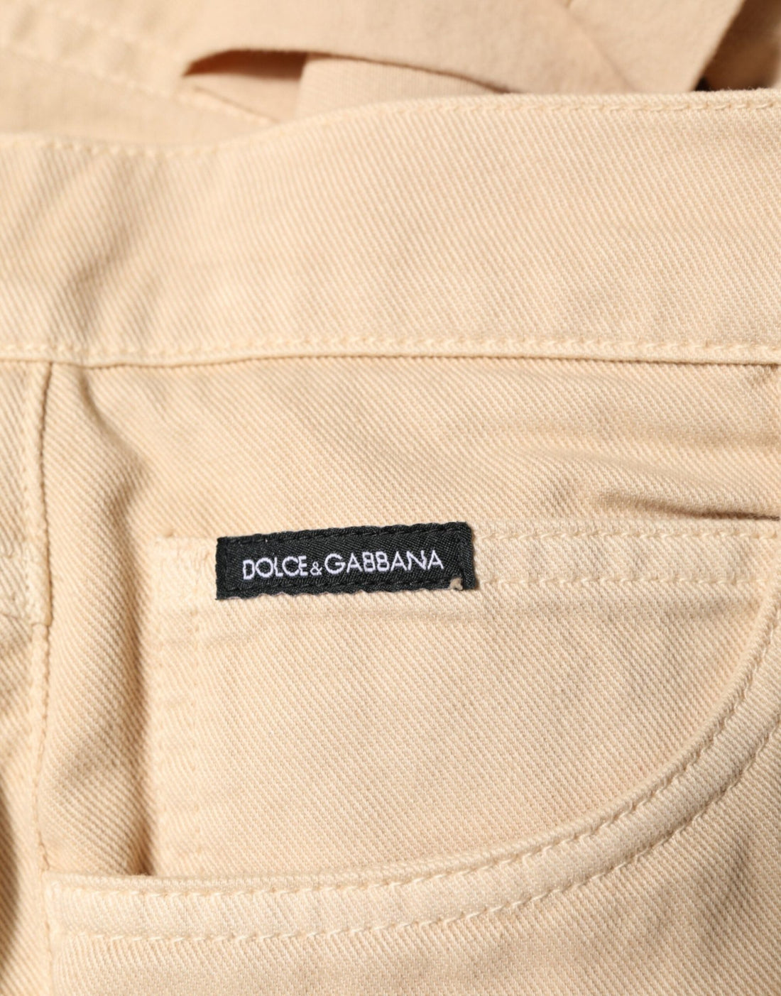 Dolce & Gabbana Beige Cotton Skinny Regular Men Denim Jeans - RIMODA