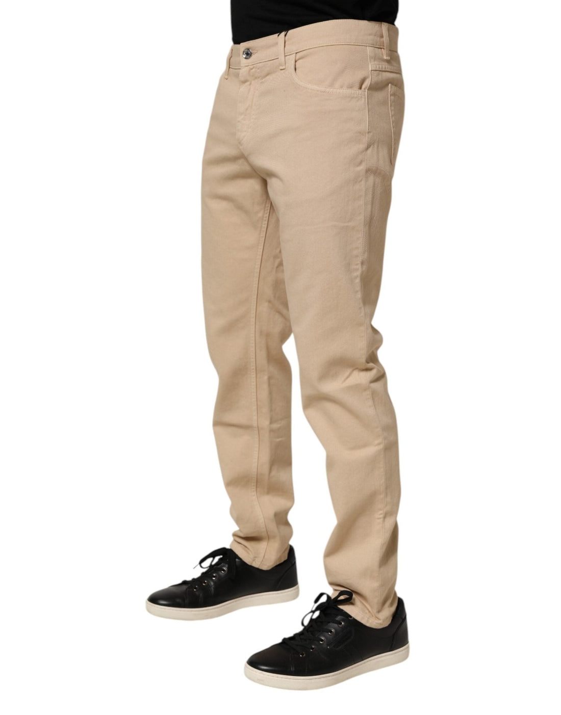 Dolce & Gabbana Beige Cotton Skinny Regular Men Denim Jeans - RIMODA