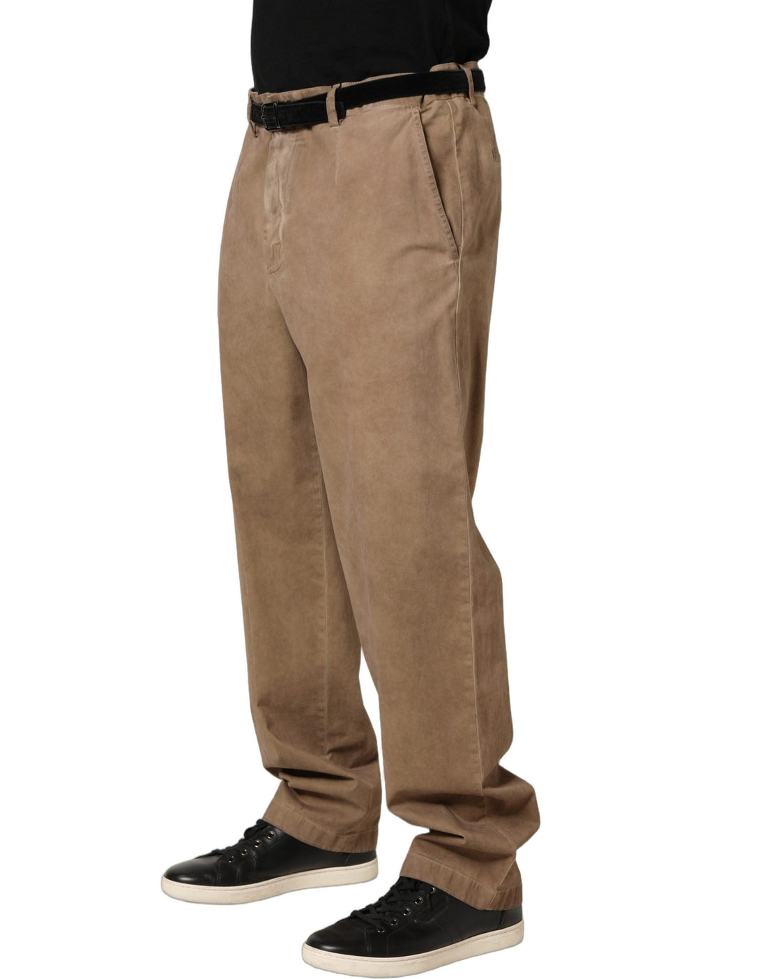 Dolce & Gabbana Beige Cotton Straight Leg Men Trouser Pants - RIMODA