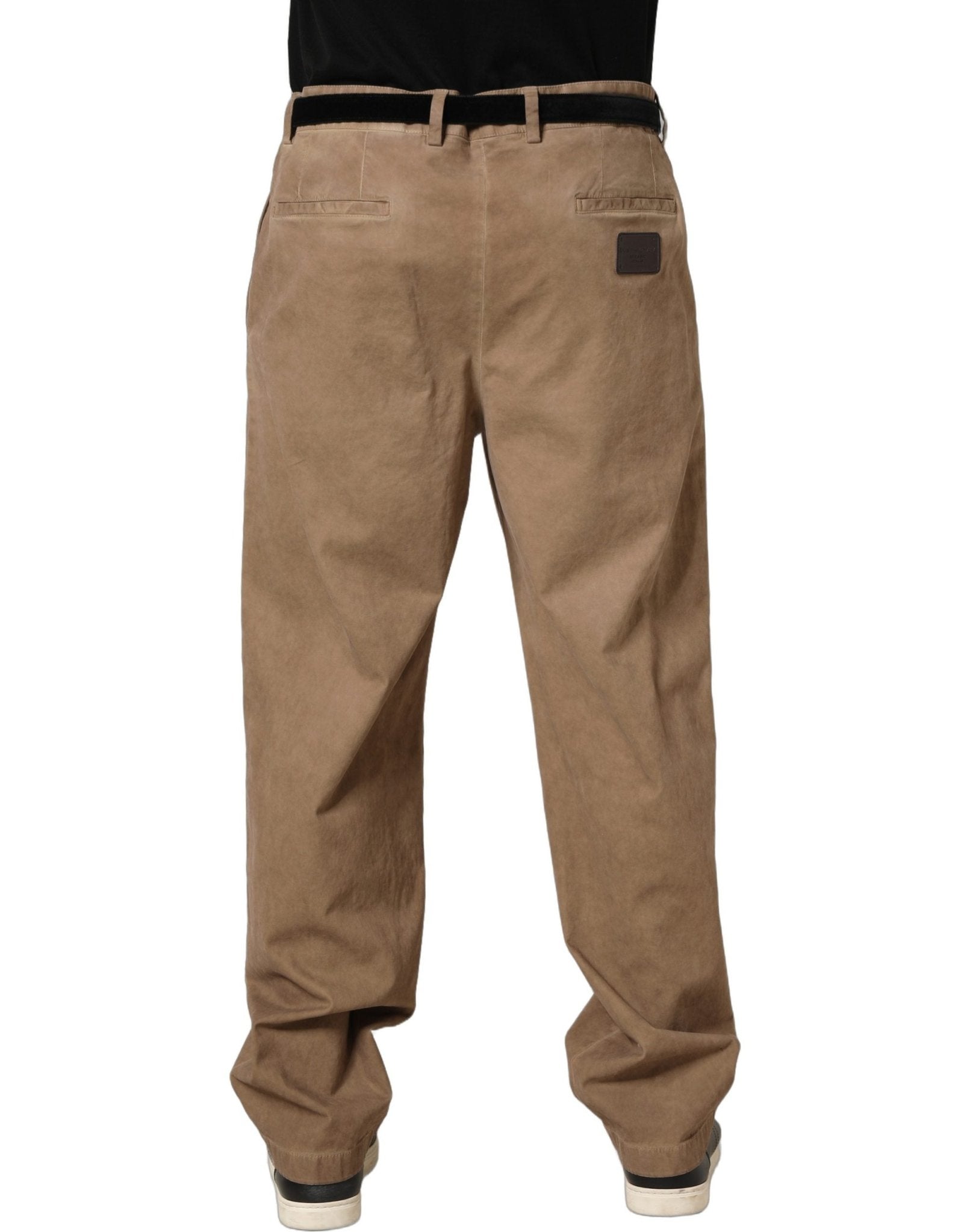 Dolce & Gabbana Beige Cotton Straight Leg Men Trouser Pants - RIMODA