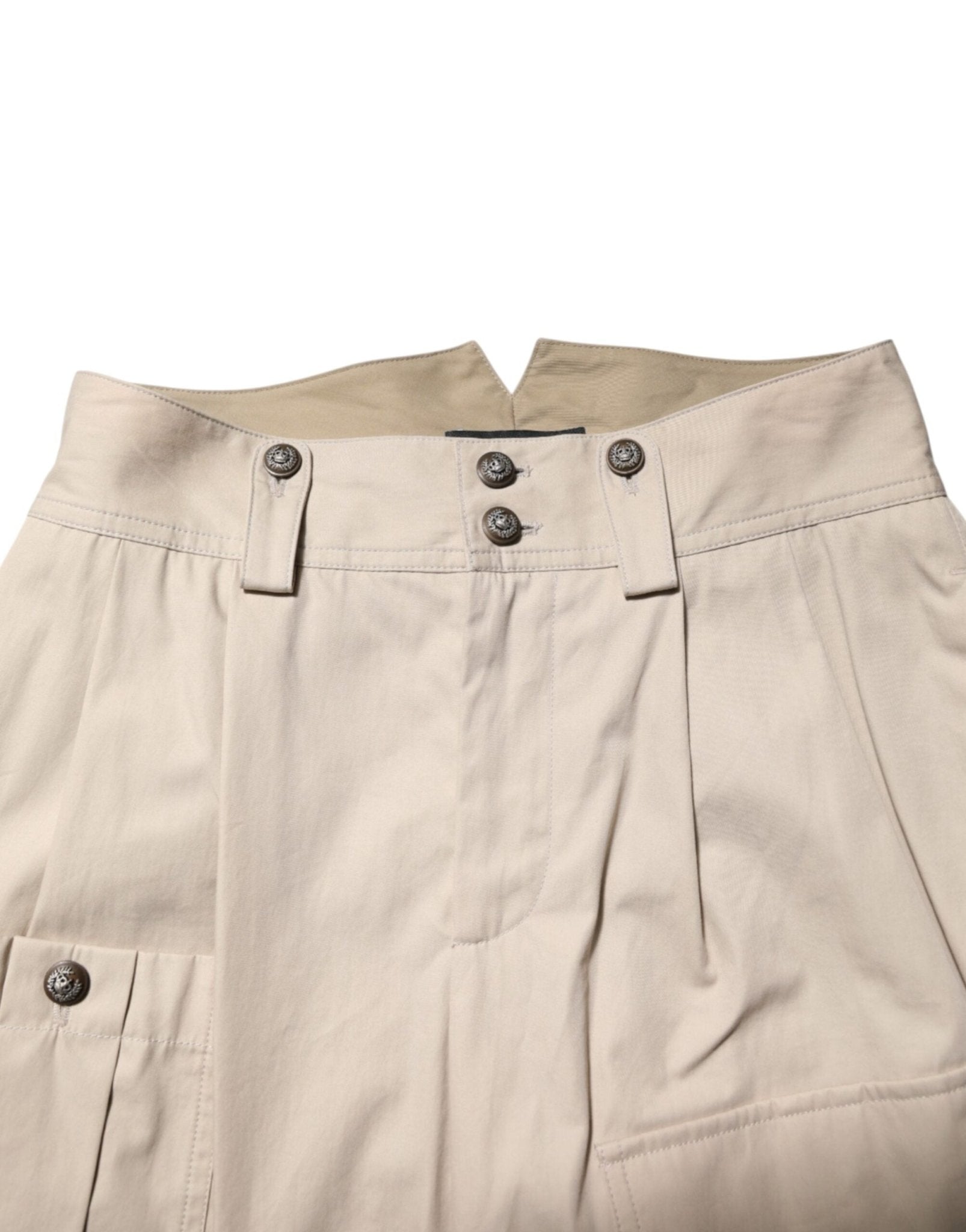 Dolce & Gabbana Beige Cotton Tapered Cargo Men Trouser Pants - RIMODA
