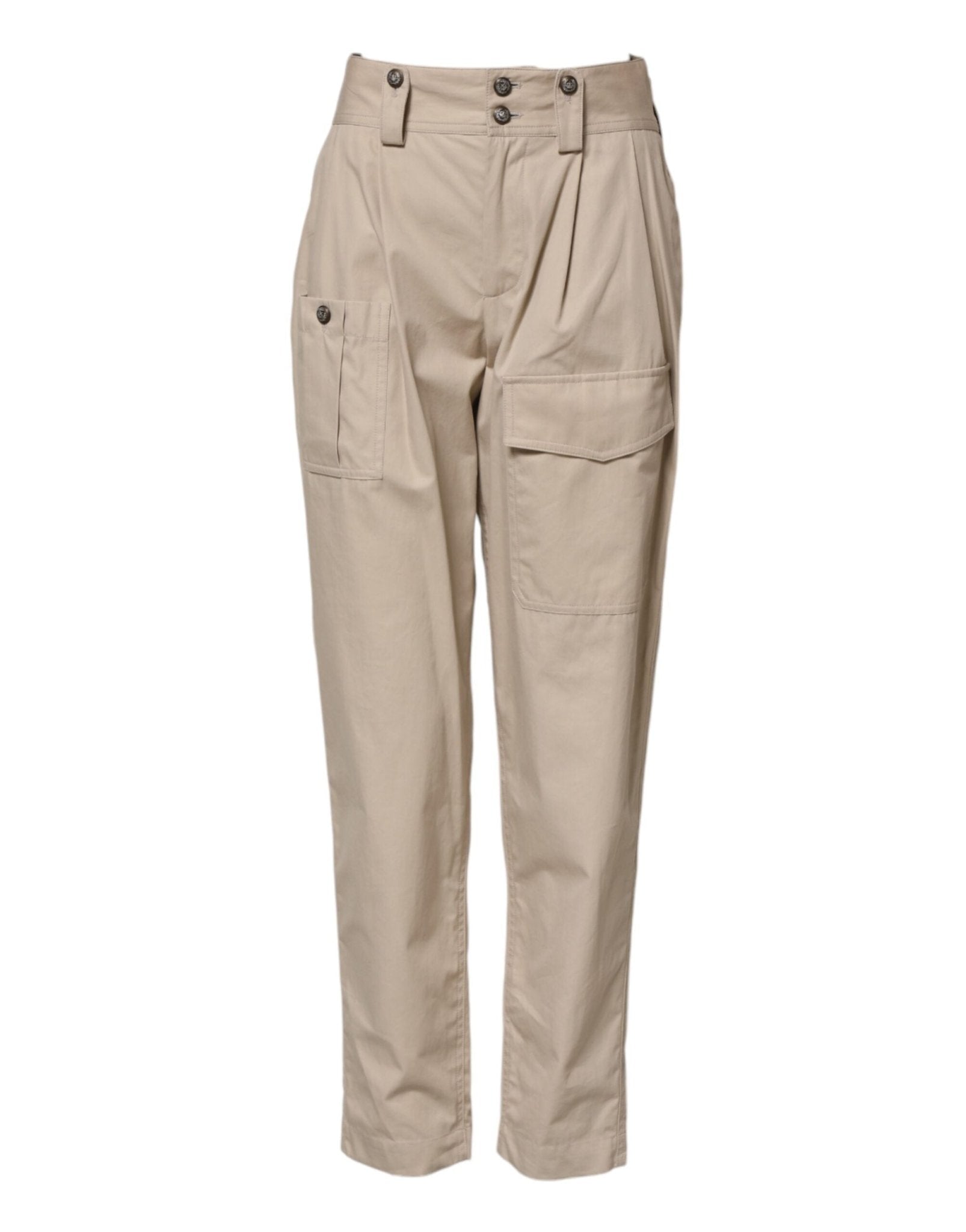 Dolce & Gabbana Beige Cotton Tapered Cargo Men Trouser Pants - RIMODA
