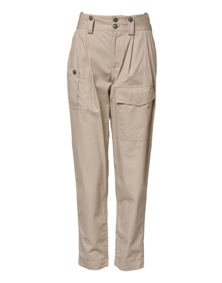 Dolce & Gabbana Beige Cotton Tapered Cargo Men Trouser Pants - RIMODA
