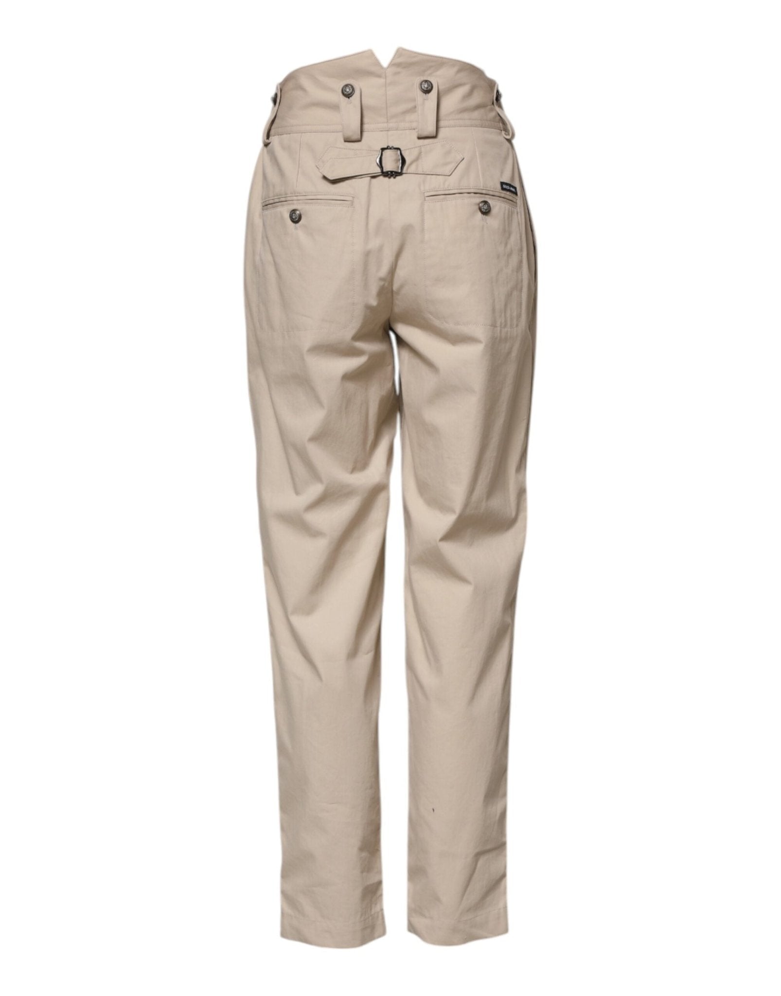 Dolce & Gabbana Beige Cotton Tapered Cargo Men Trouser Pants - RIMODA