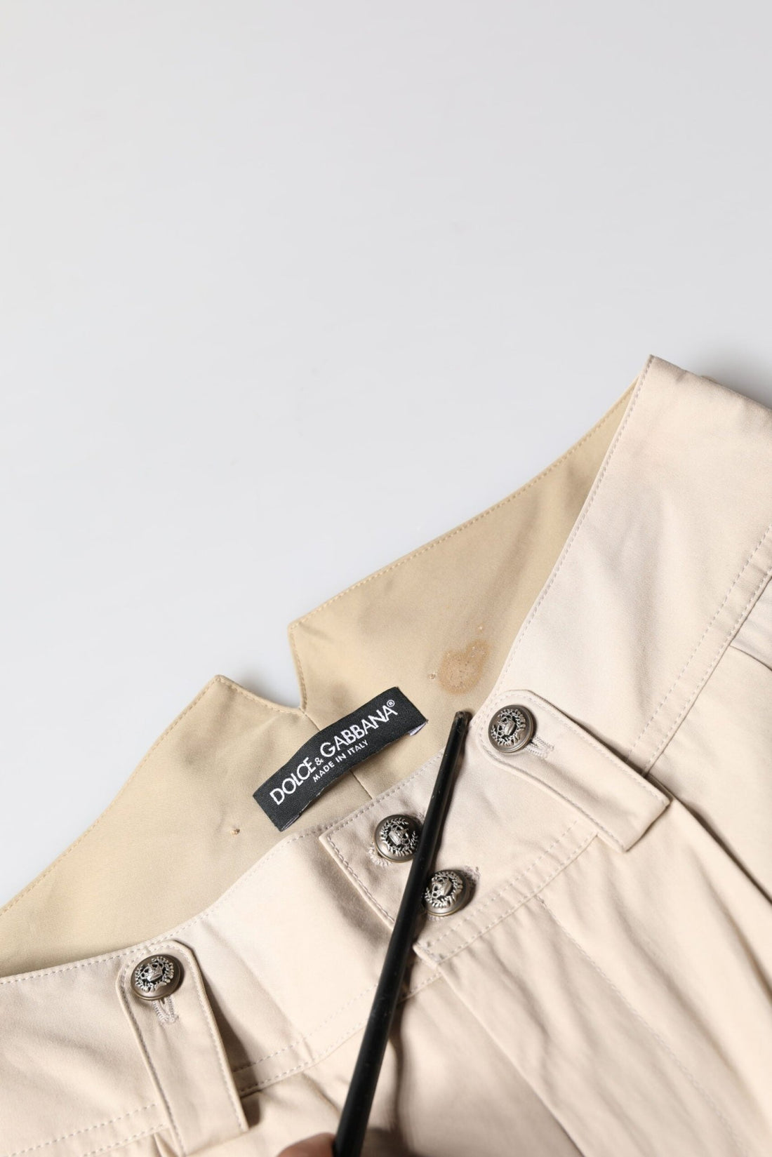 Dolce & Gabbana Beige Cotton Tapered Cargo Men Trouser Pants - RIMODA