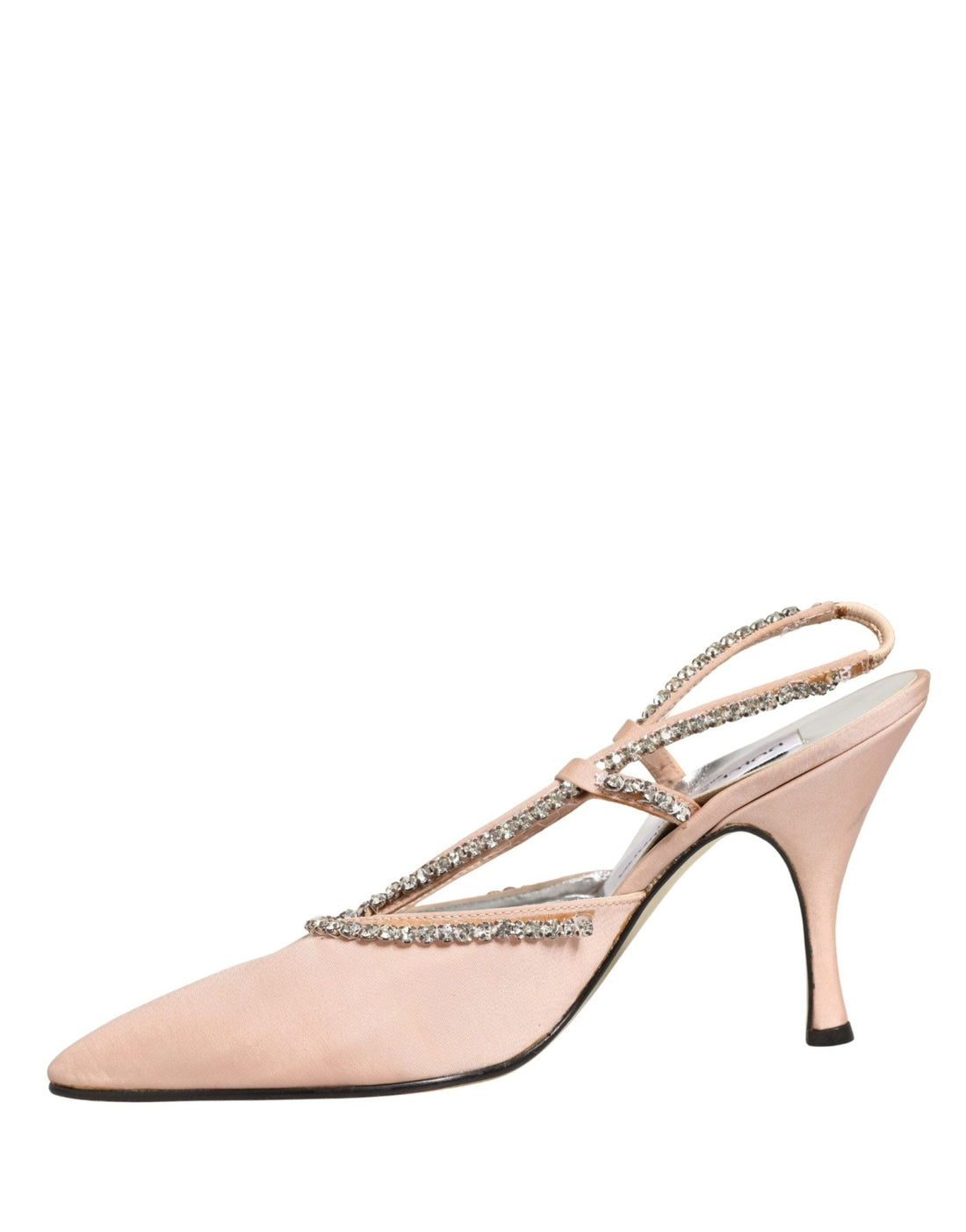Dolce & Gabbana Beige Crystal Heels Slingbacks Sandals Shoes - RIMODA