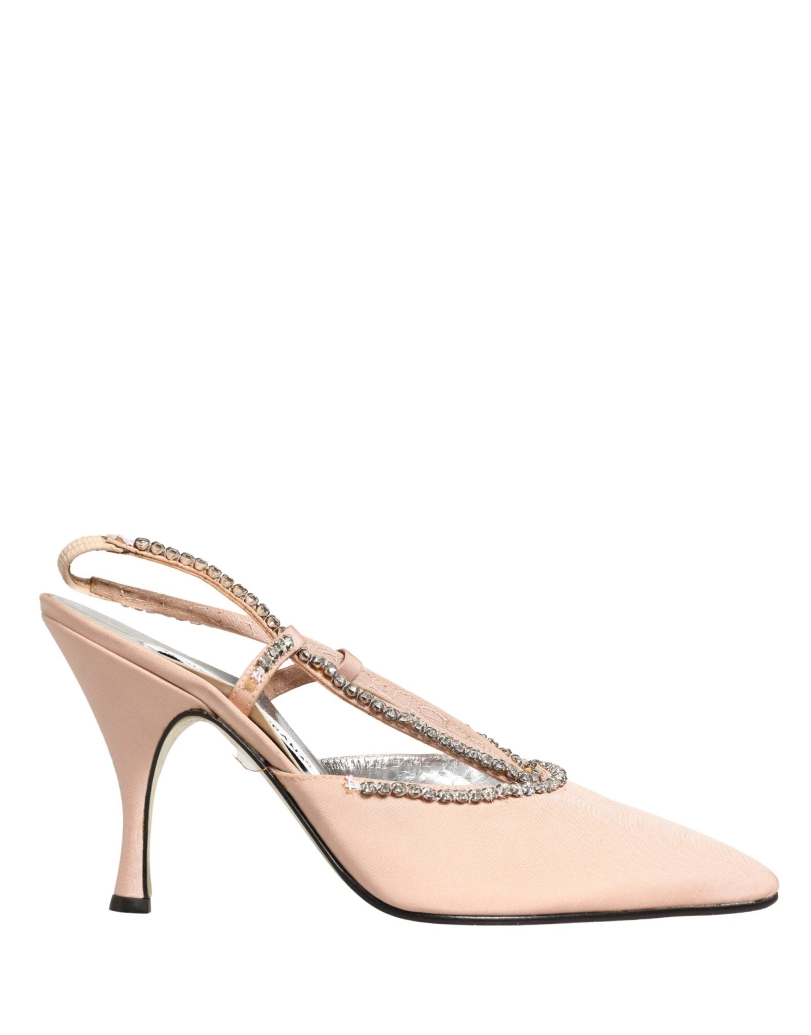 Dolce & Gabbana Beige Crystal Heels Slingbacks Sandals Shoes - RIMODA