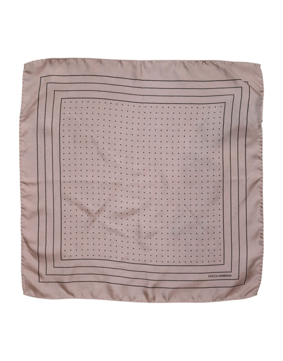 Dolce & Gabbana Beige Dotted Silk Square Men Foulard Scarf - RIMODA