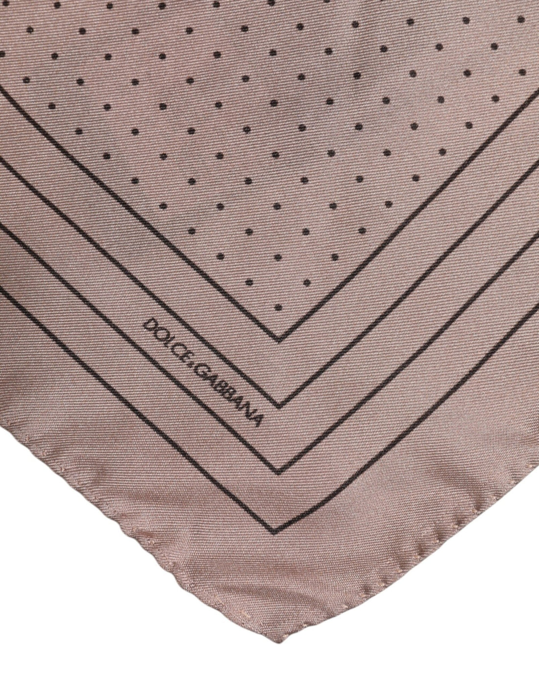Dolce & Gabbana Beige Dotted Silk Square Men Foulard Scarf - RIMODA