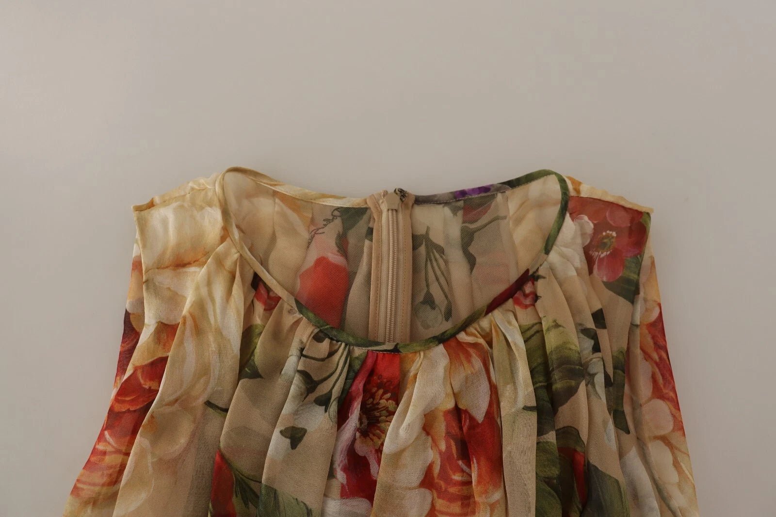 Dolce & Gabbana Beige Floral Sleeveless A-line Mini Dress - RIMODA