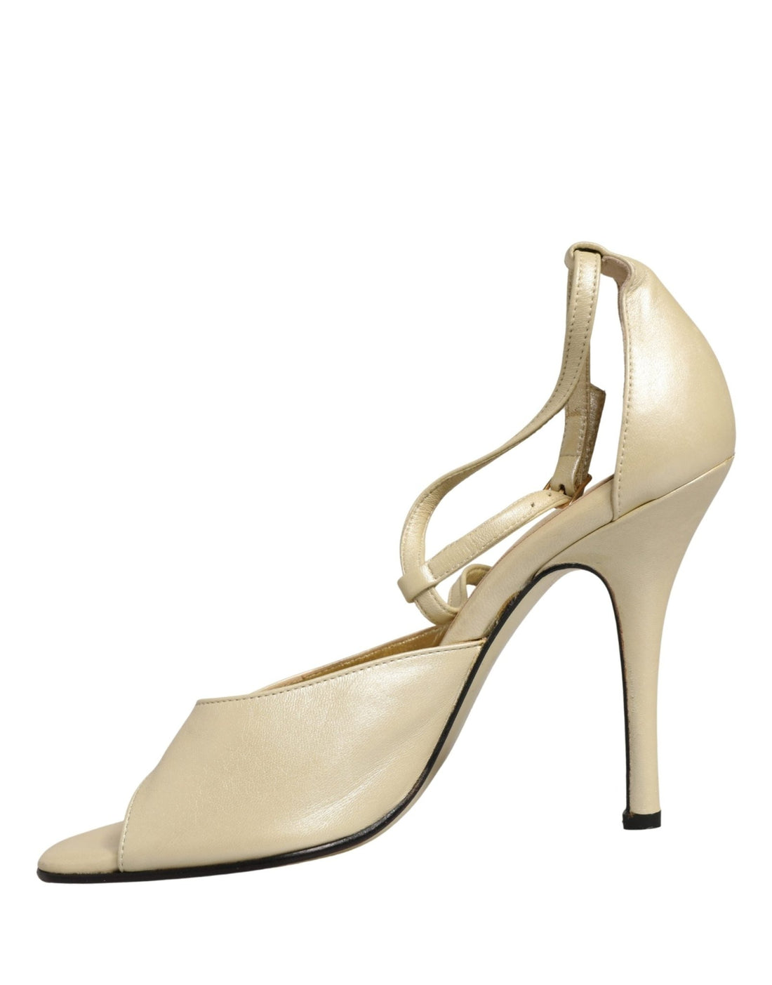 Dolce & Gabbana Beige Leather Stiletto Heels Sandals Shoes - RIMODA