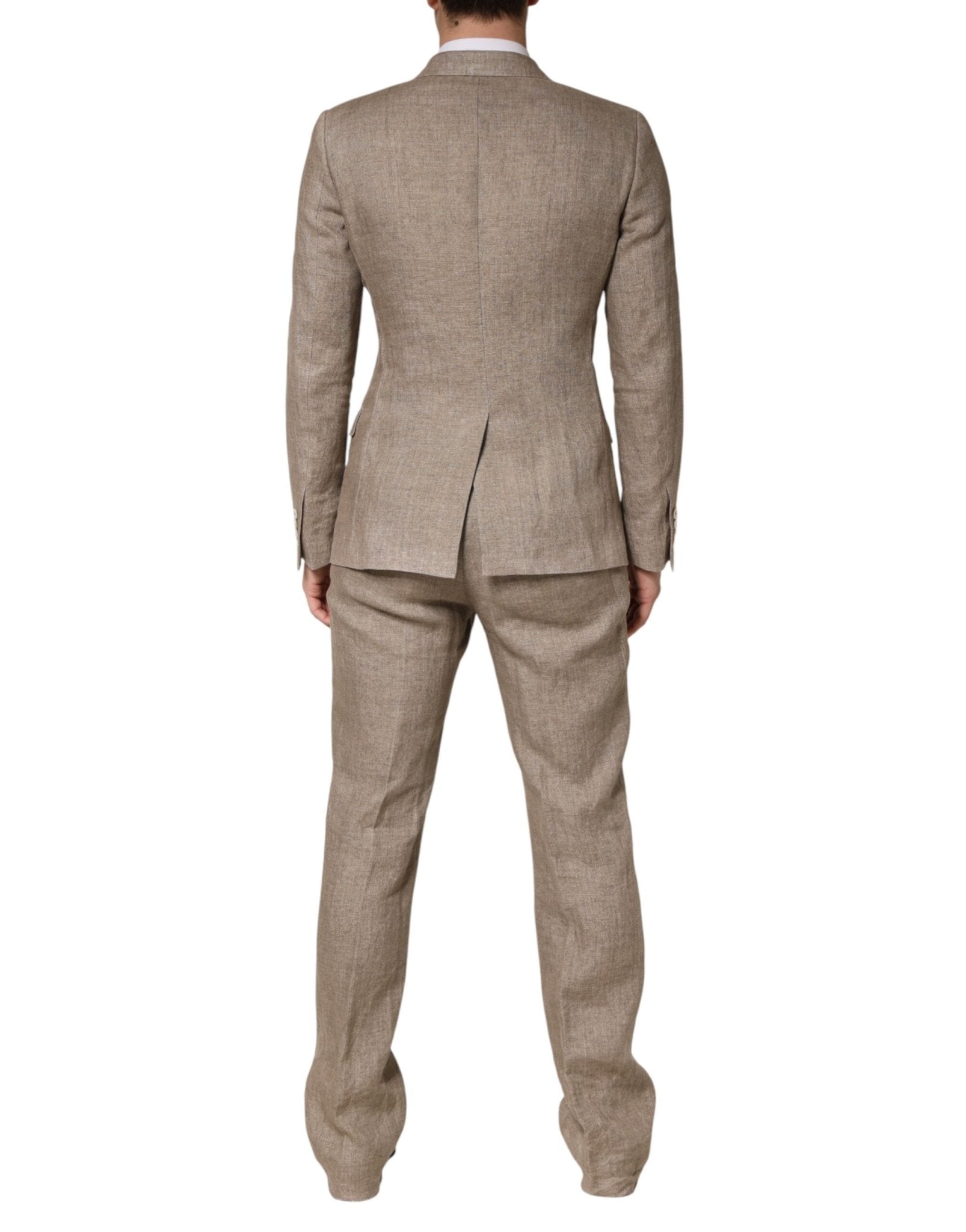 Dolce & Gabbana Beige Linen Double Breasted 2 Piece Men Suit - RIMODA
