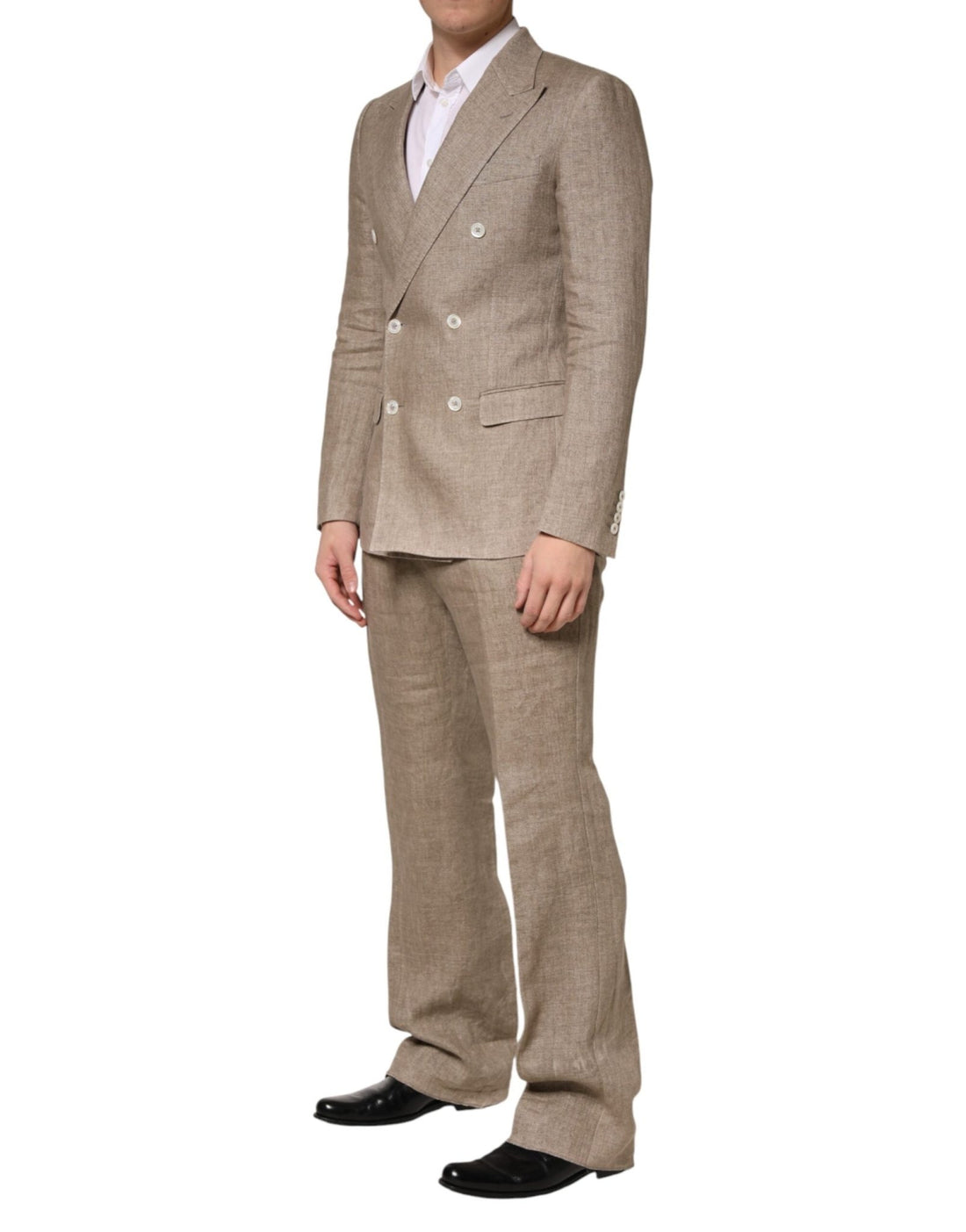 Dolce & Gabbana Beige Linen Double Breasted 2 Piece Men Suit - RIMODA