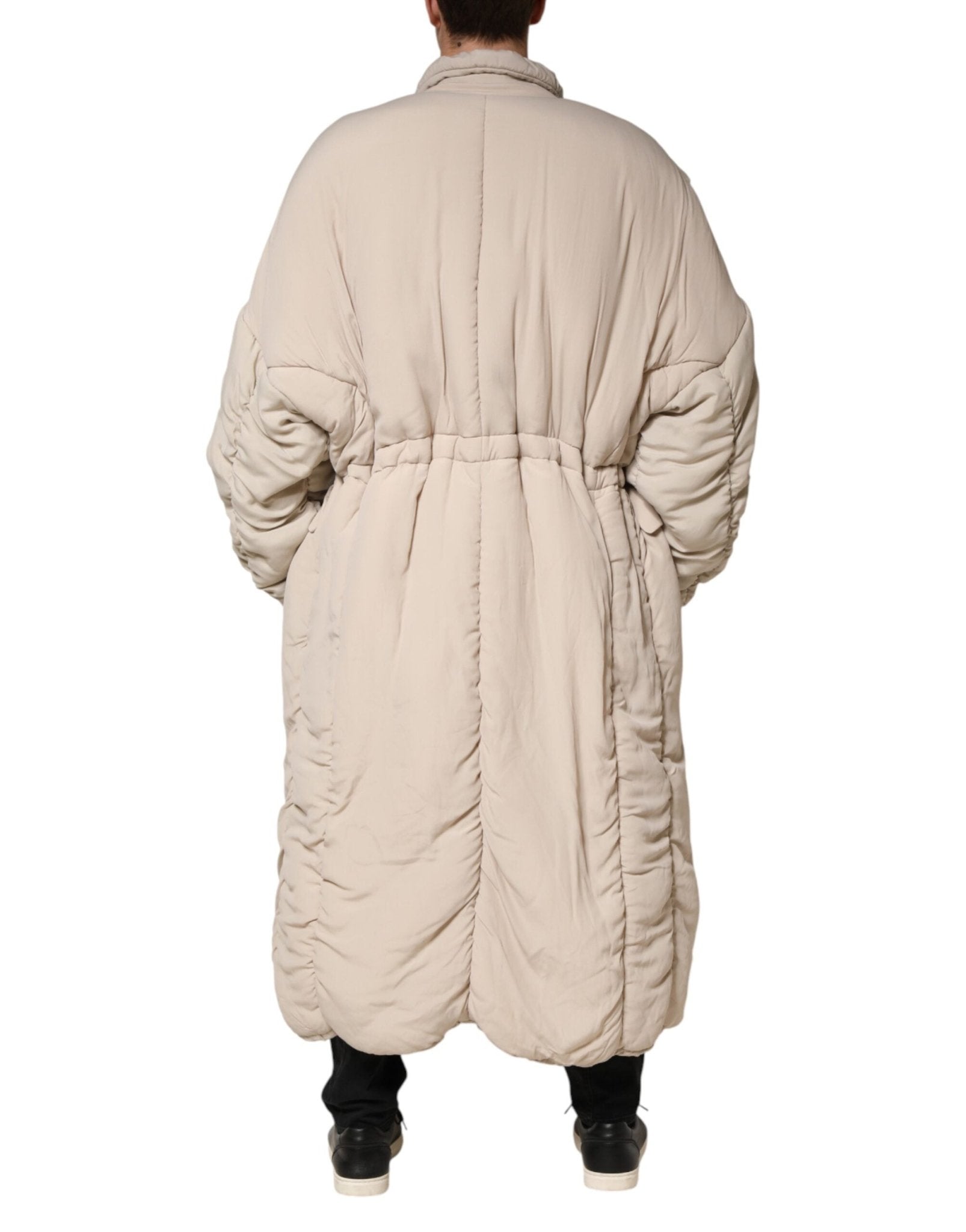 Dolce & Gabbana Beige Padded Collared Long Trench Coat Jacket - RIMODA