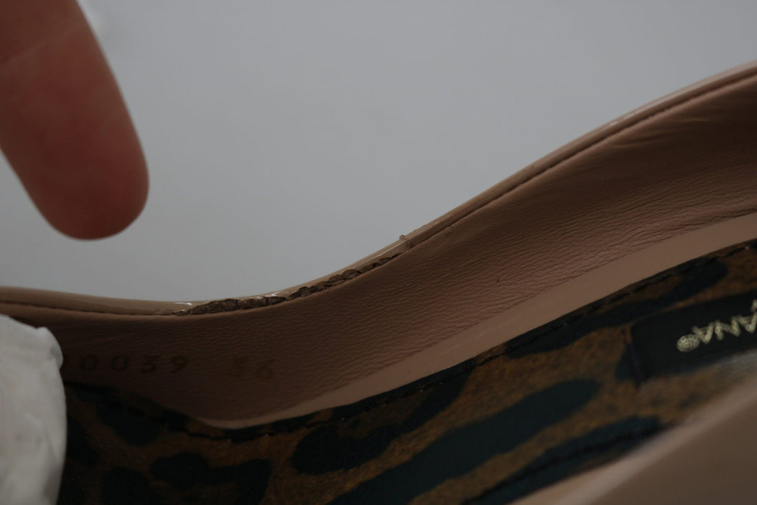 Dolce & Gabbana Beige Patent Leather Stiletto Heel Pumps - RIMODA