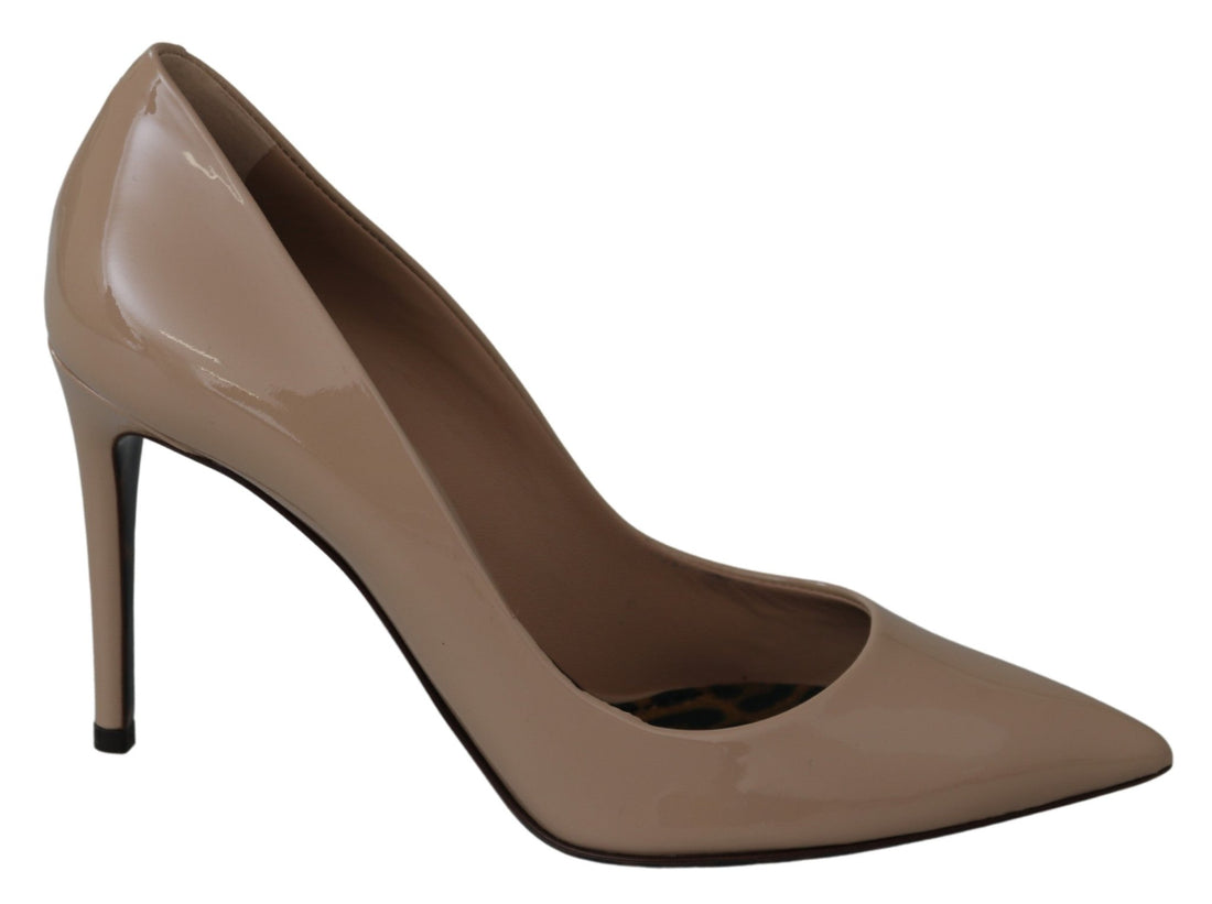 Dolce & Gabbana Beige Patent Leather Stiletto Heel Pumps - RIMODA
