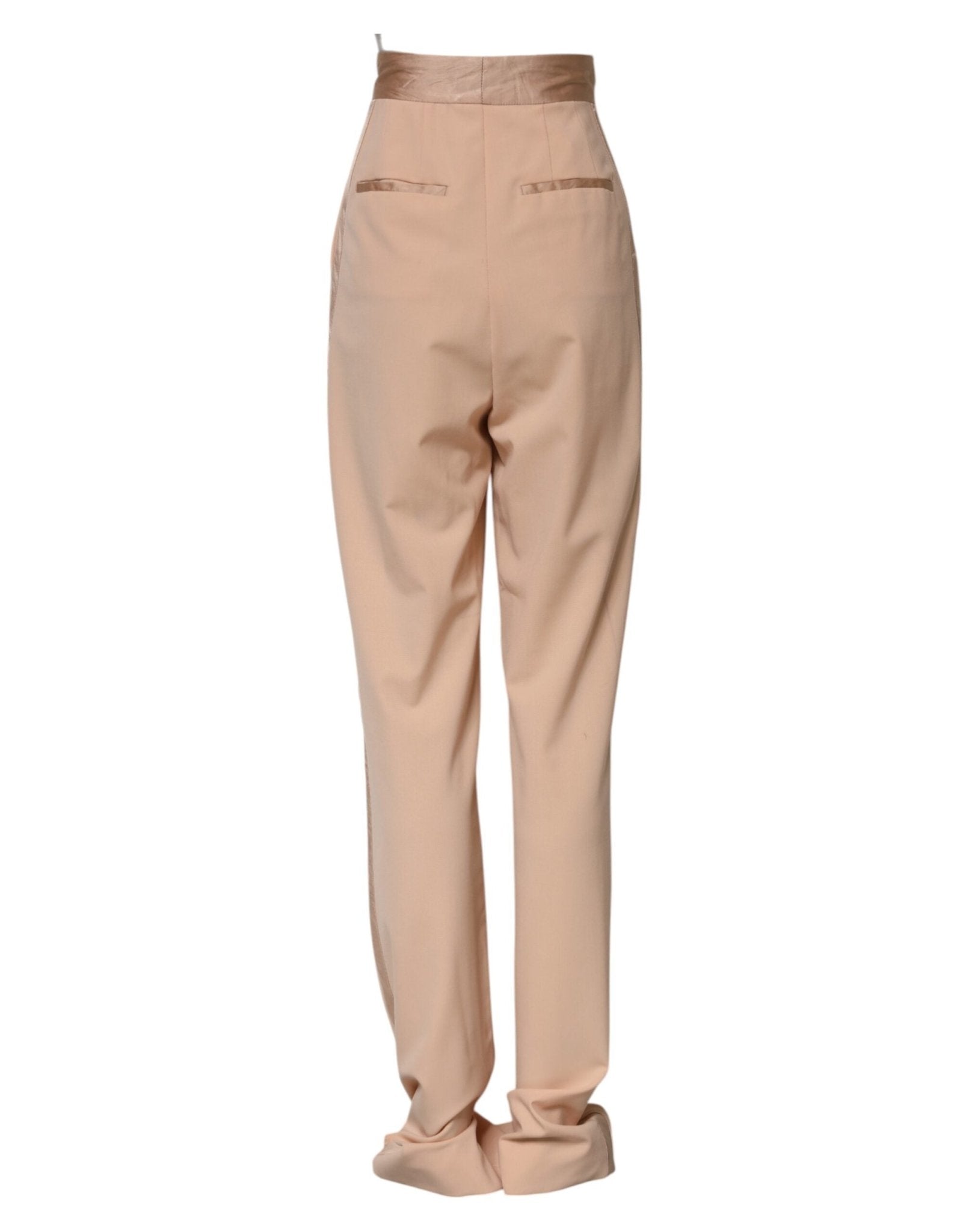 Dolce & Gabbana Beige Polyester Mid Waist Tapered Pants - RIMODA
