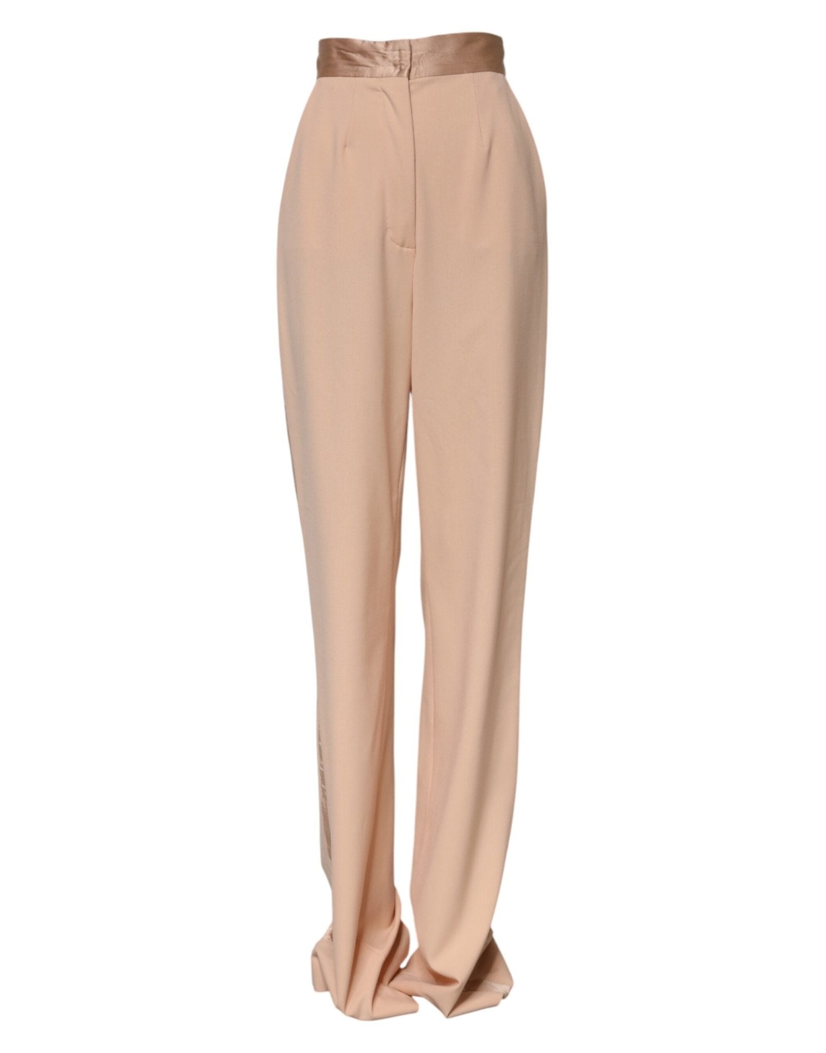 Dolce & Gabbana Beige Polyester Mid Waist Tapered Pants - RIMODA