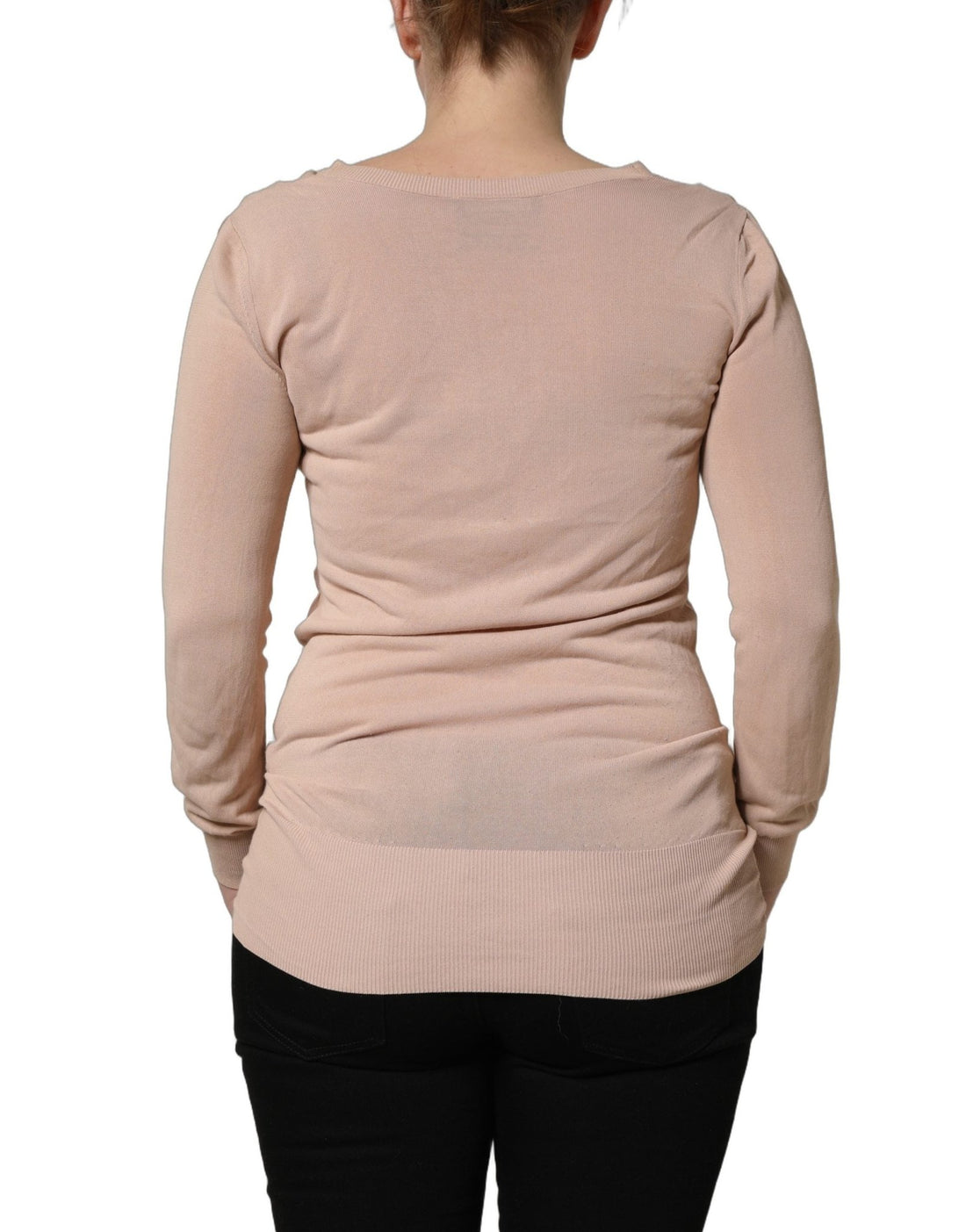Dolce & Gabbana Beige Ribbed V - neck Front Tie Cardigan Sweater - RIMODA