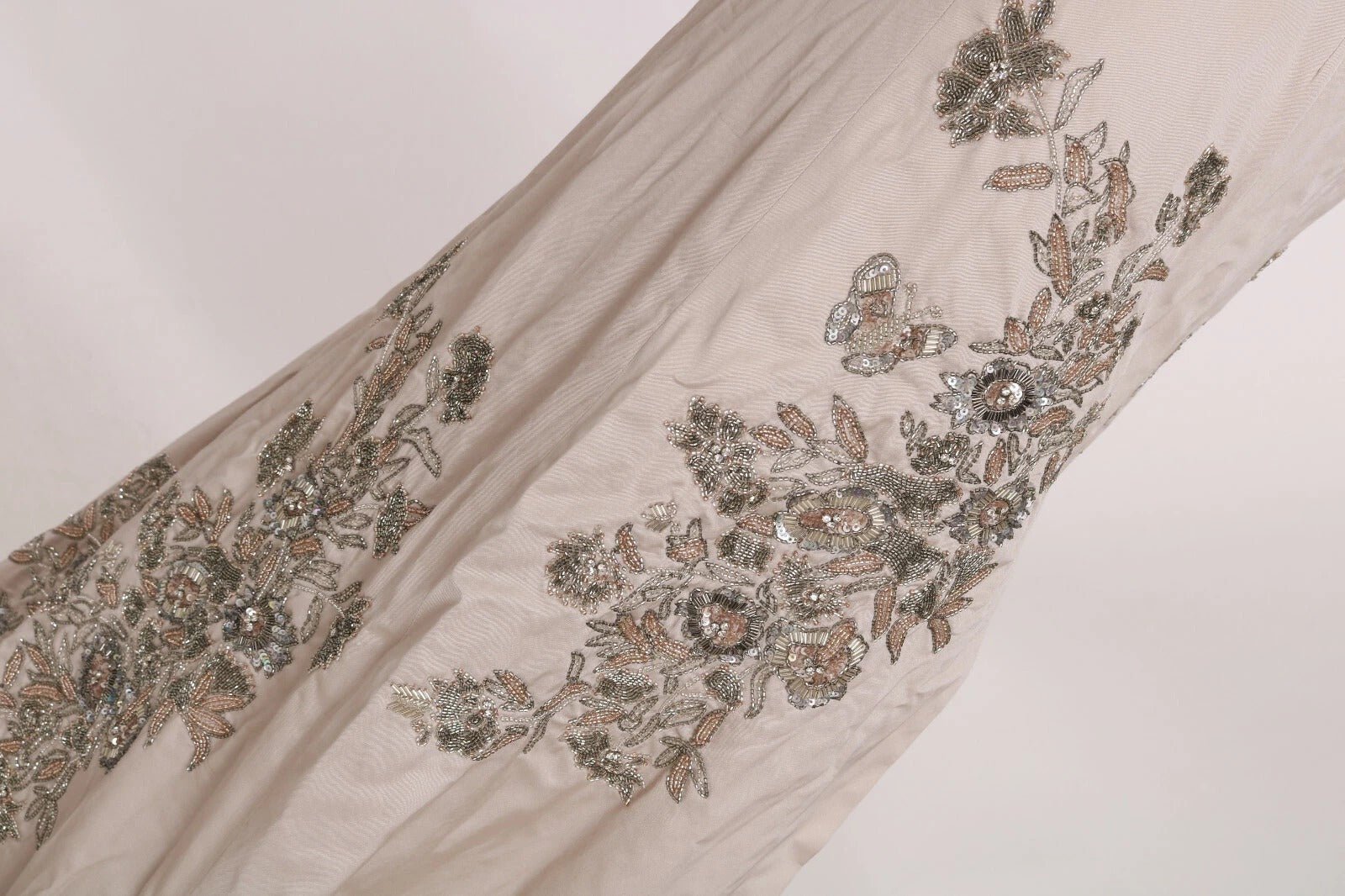 Dolce & Gabbana Beige Sequined Flower Flare Ball Gown Dress - RIMODA