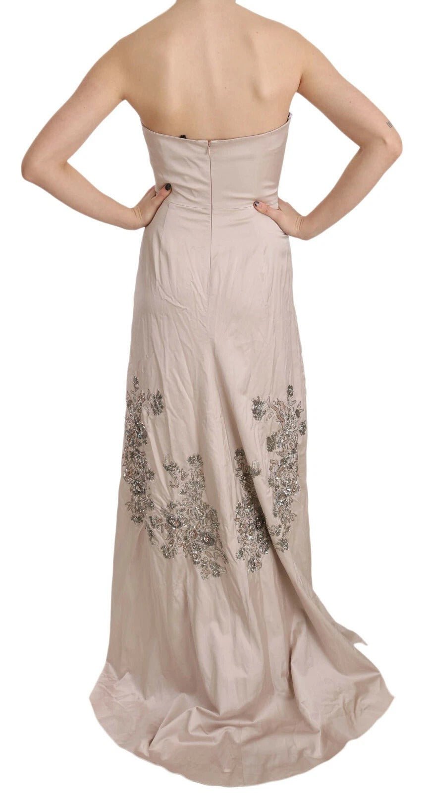 Dolce & Gabbana Beige Sequined Flower Flare Ball Gown Dress - RIMODA