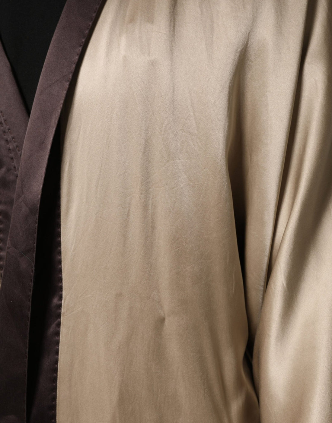 Dolce & Gabbana Beige Silk Satin Long Coat Robe Jacket - RIMODA