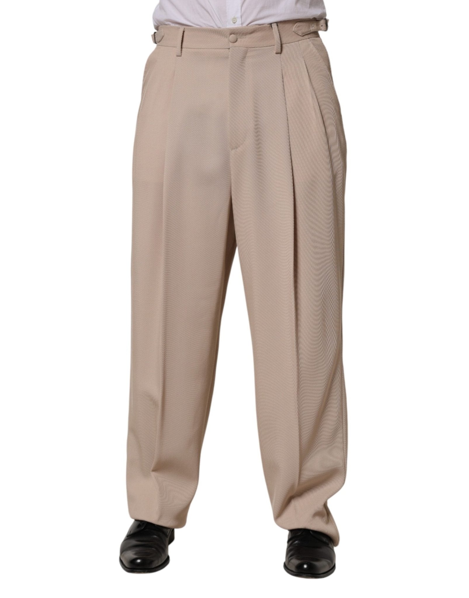 Dolce & Gabbana Beige Stretch Straight Men Dress Trouser Pants - RIMODA