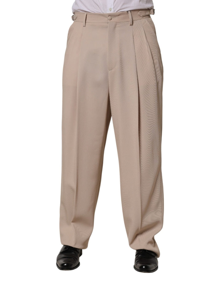 Dolce & Gabbana Beige Stretch Straight Men Dress Trouser Pants - RIMODA