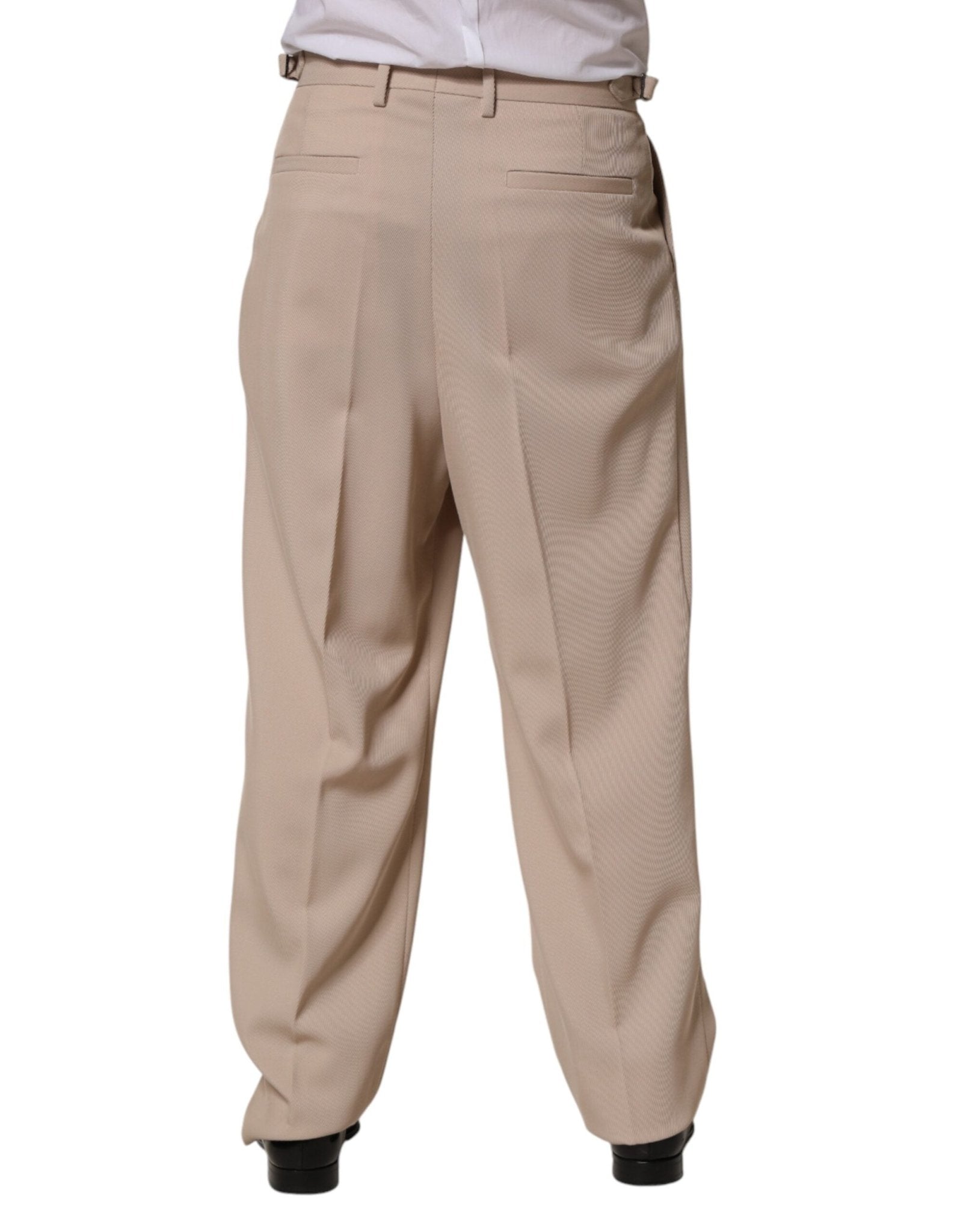 Dolce & Gabbana Beige Stretch Straight Men Dress Trouser Pants - RIMODA