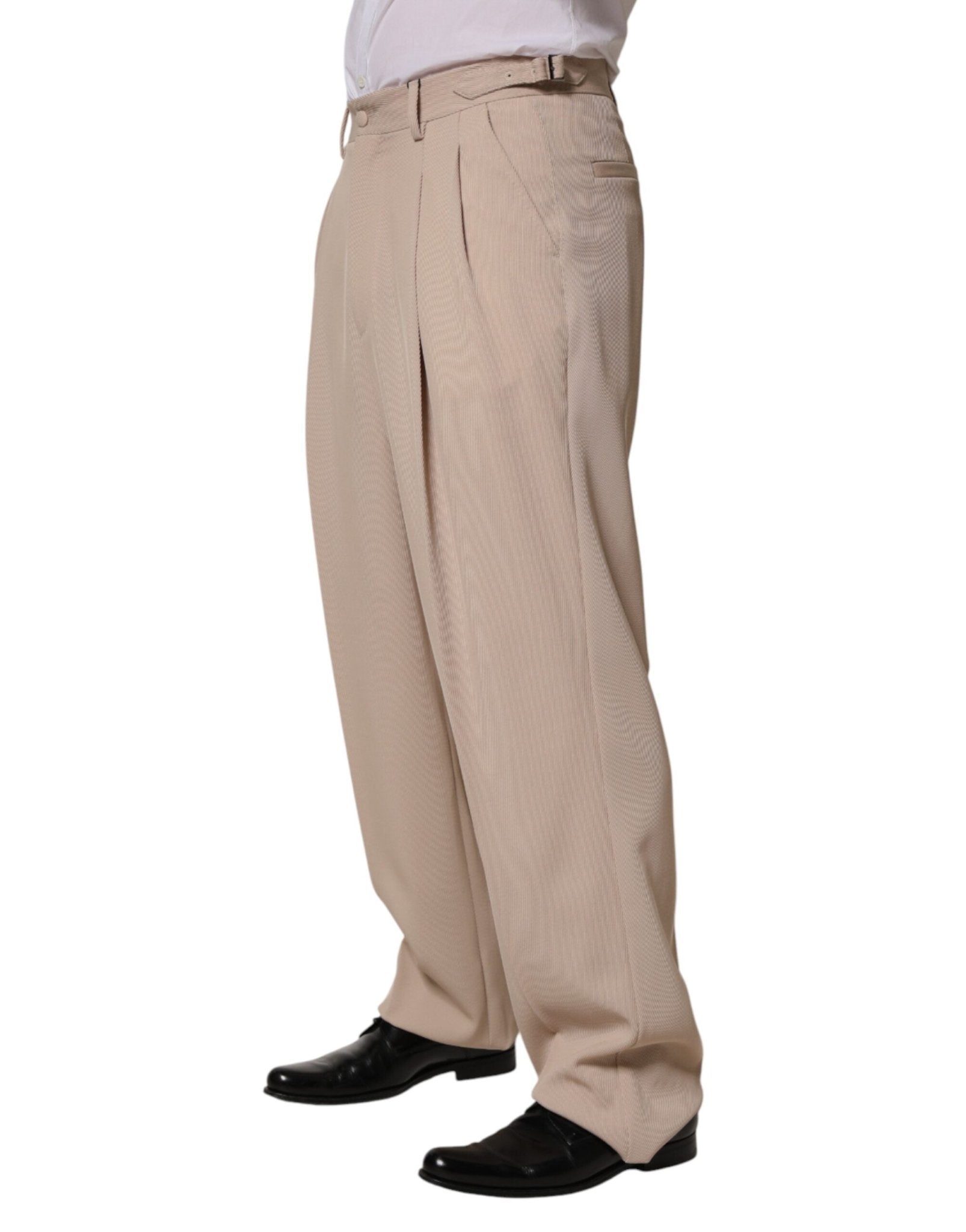 Dolce & Gabbana Beige Stretch Straight Men Dress Trouser Pants - RIMODA