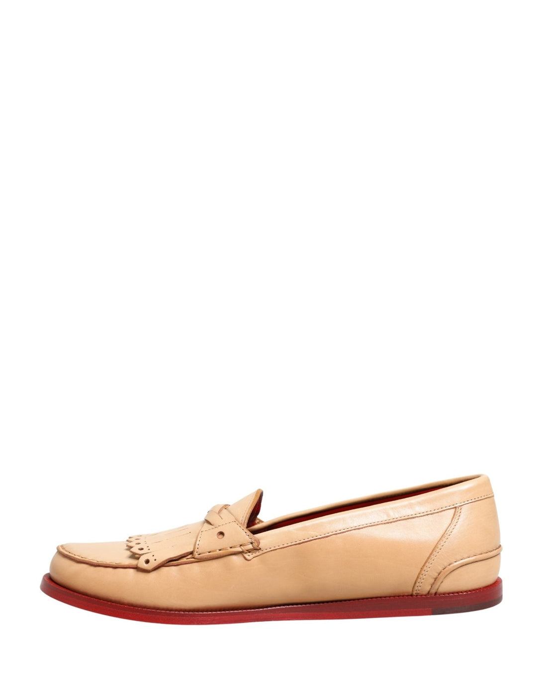 Dolce & Gabbana Beige Tassel Leather Men Slip On Loafers Shoes - RIMODA