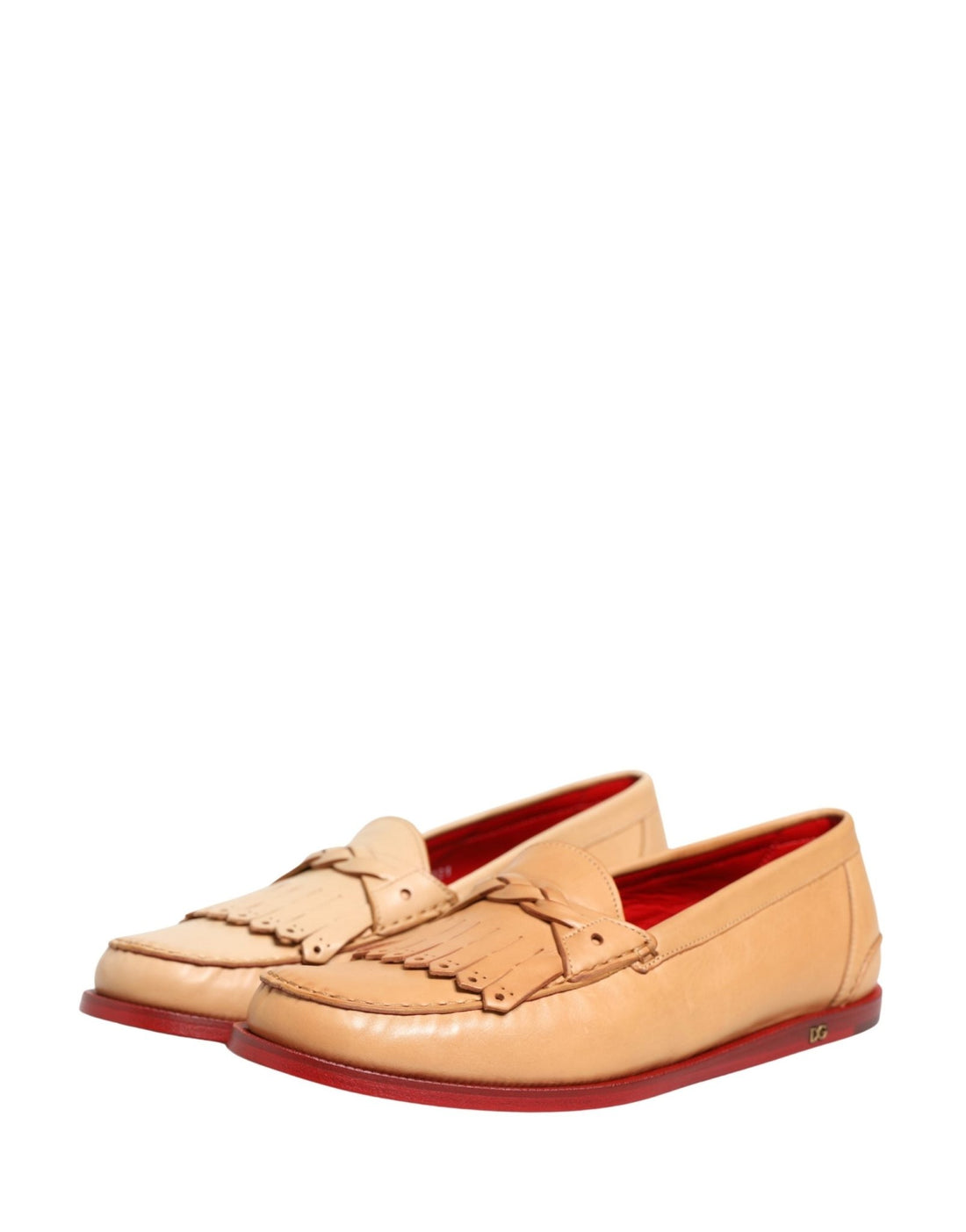 Dolce & Gabbana Beige Tassel Leather Men Slip On Loafers Shoes - RIMODA