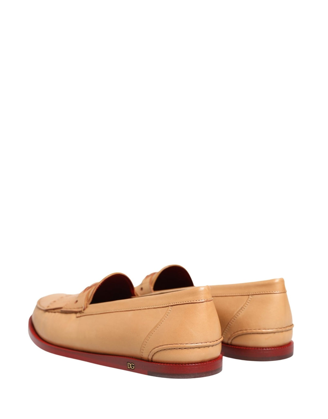 Dolce & Gabbana Beige Tassel Leather Men Slip On Loafers Shoes - RIMODA