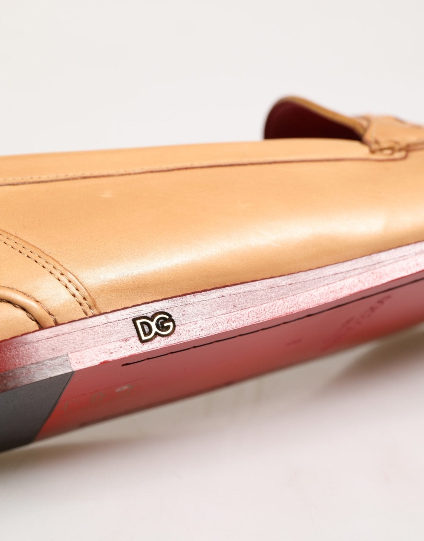 Dolce & Gabbana Beige Tassel Leather Men Slip On Loafers Shoes - RIMODA