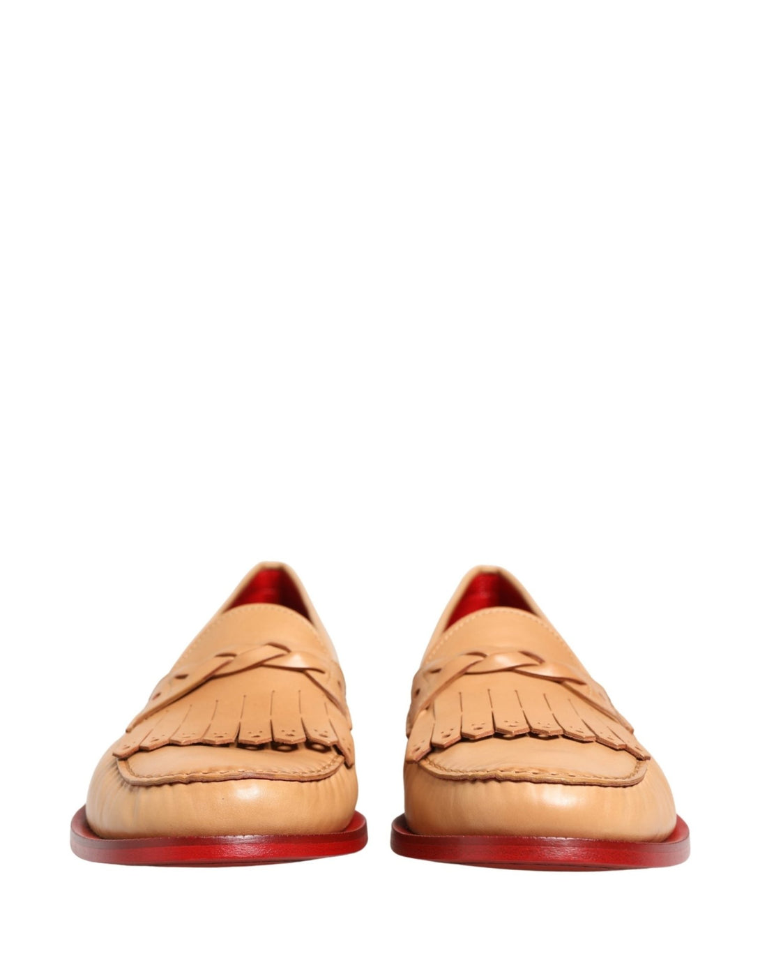 Dolce & Gabbana Beige Tassel Leather Men Slip On Loafers Shoes - RIMODA