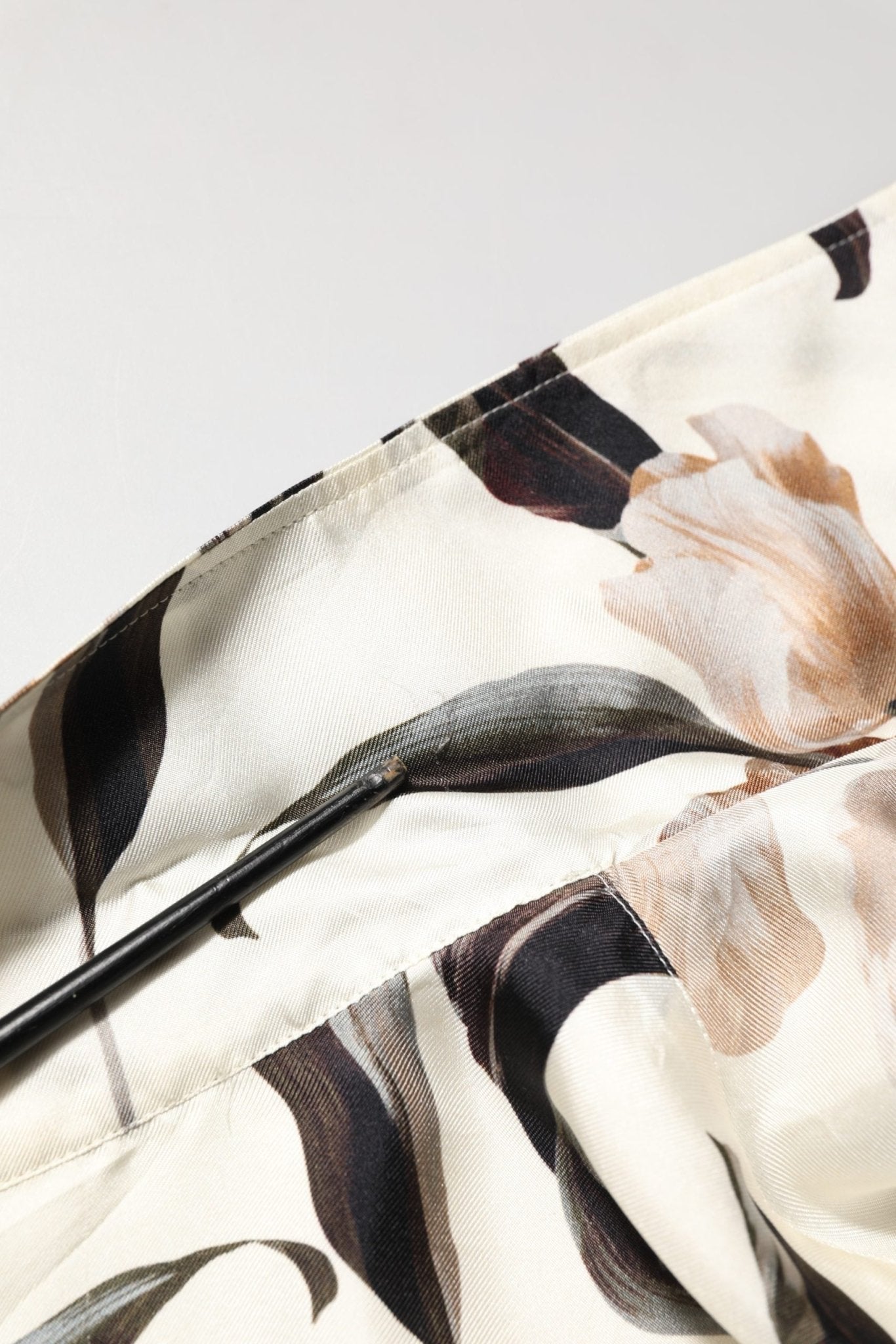 Dolce & Gabbana Beige Tulip Print Silk Short Sleeves Shirt - RIMODA